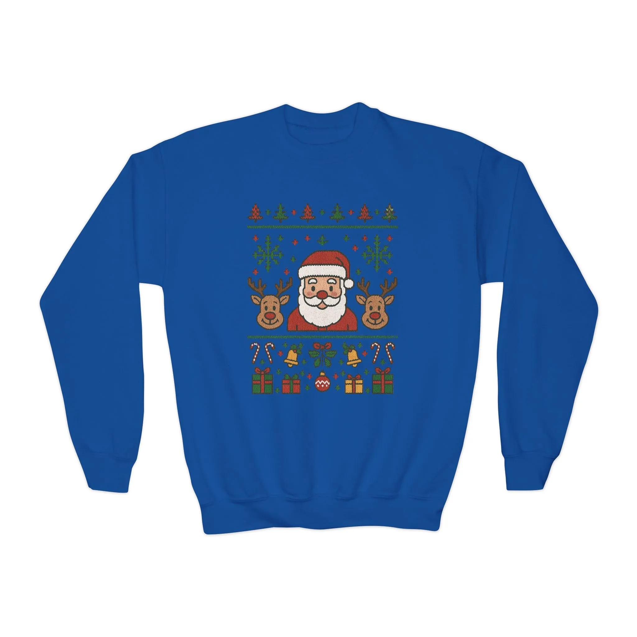Santa - Reindeer Christmas Sweatshirt for Kids, Cozy Holiday Jumper, Youth Crewneck Sweatshirt - Image 13