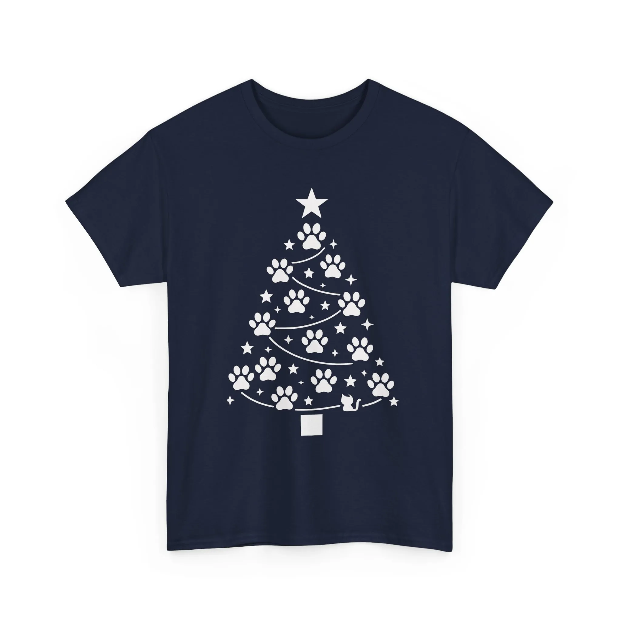 Paw Christmas Tree Women's T-Shirt, Pet Lover Holiday Tee - Image 10