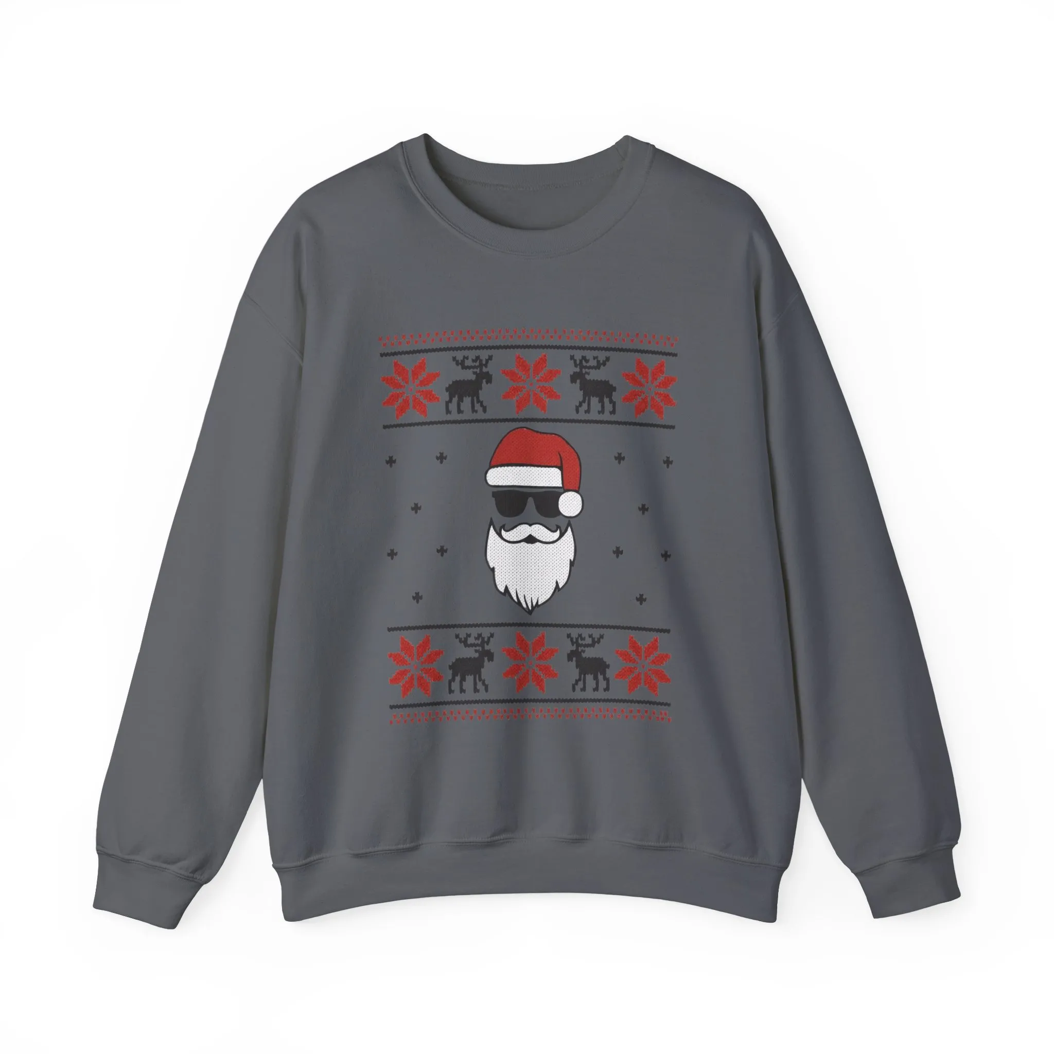 Cool Santa Men's Sweatshirt, Funny Knit Look Pullover, Retro Christmas Sweater Style - Image 19