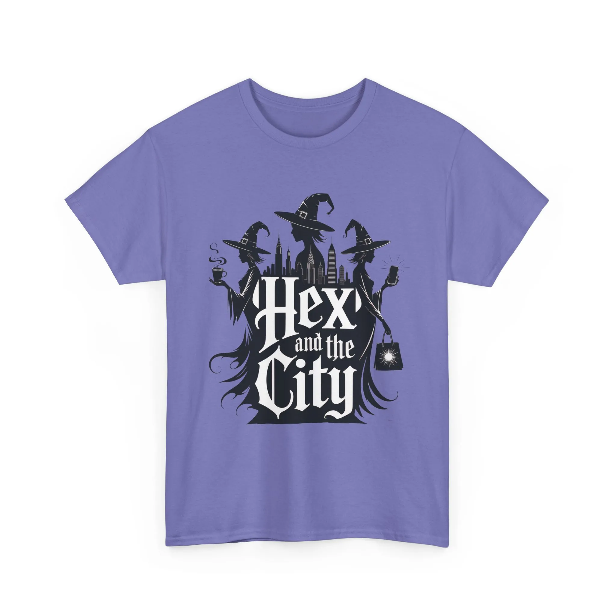 Women's Hex and the City Witch Shirt, Gothic Witches New York Skyline Halloween T-Shirt for Women - Image 16