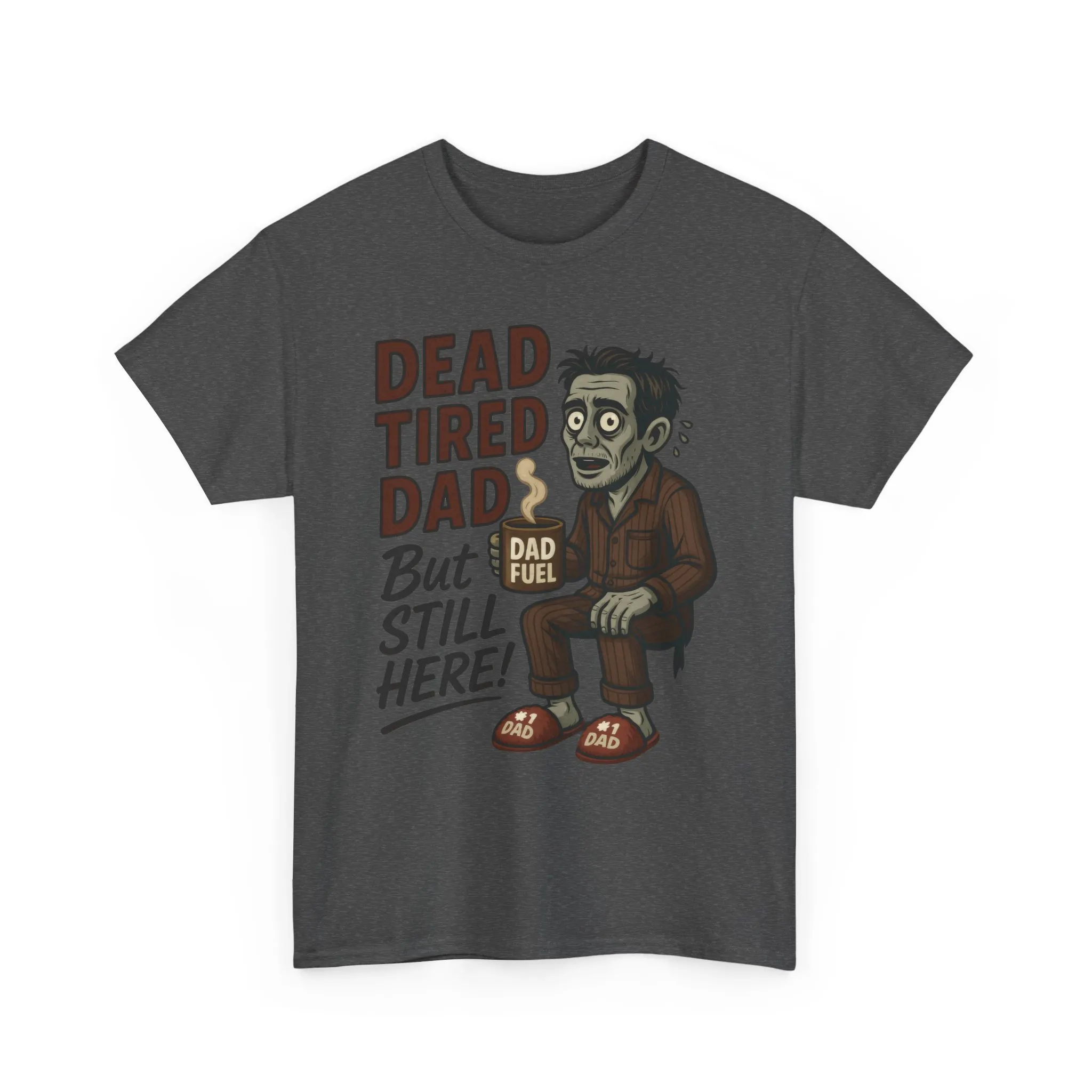 Dead Tired Dad Funny Zombie Coffee Men's T-Shirt, Father's Day Gift for Men, Dad Fuel Graphic Tee, Halloween Dad Tee - Image 16