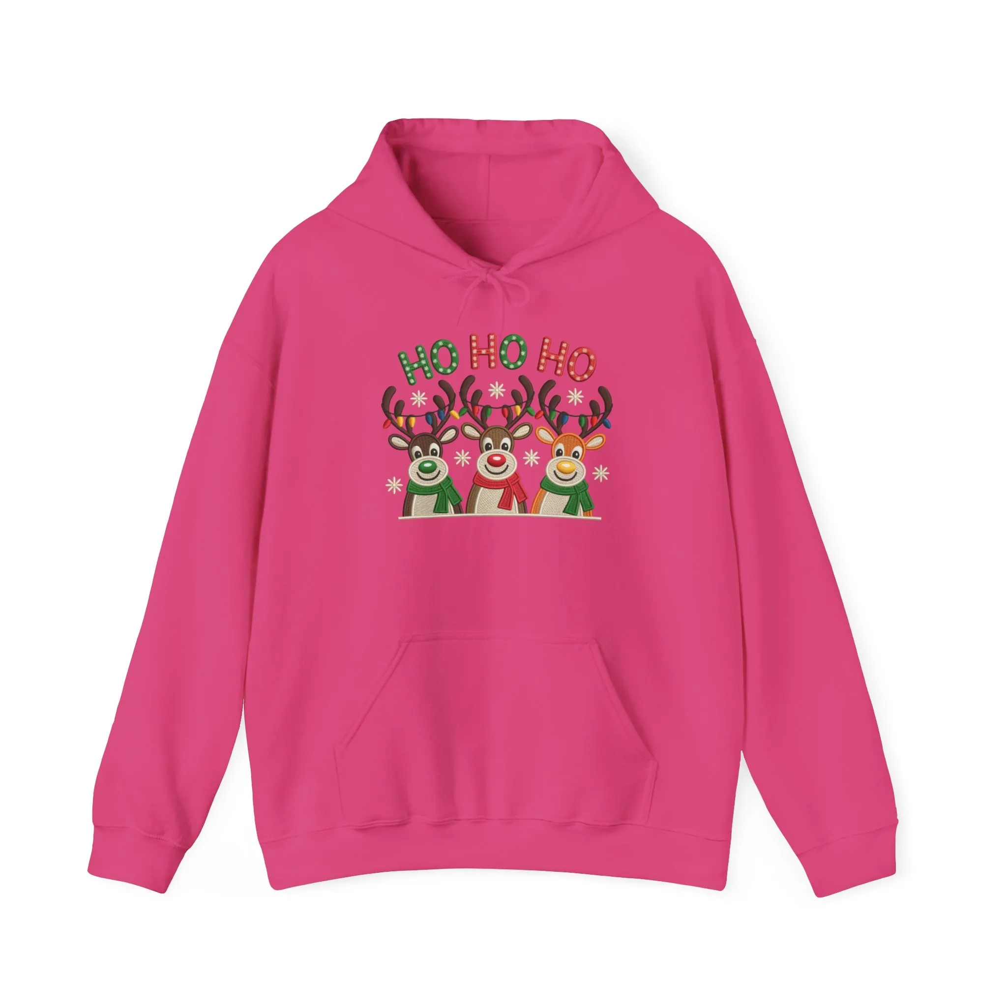 Ho Ho Ho Reindeer Hoodie, Cute Christmas Holiday Pullover for Women - Image 29