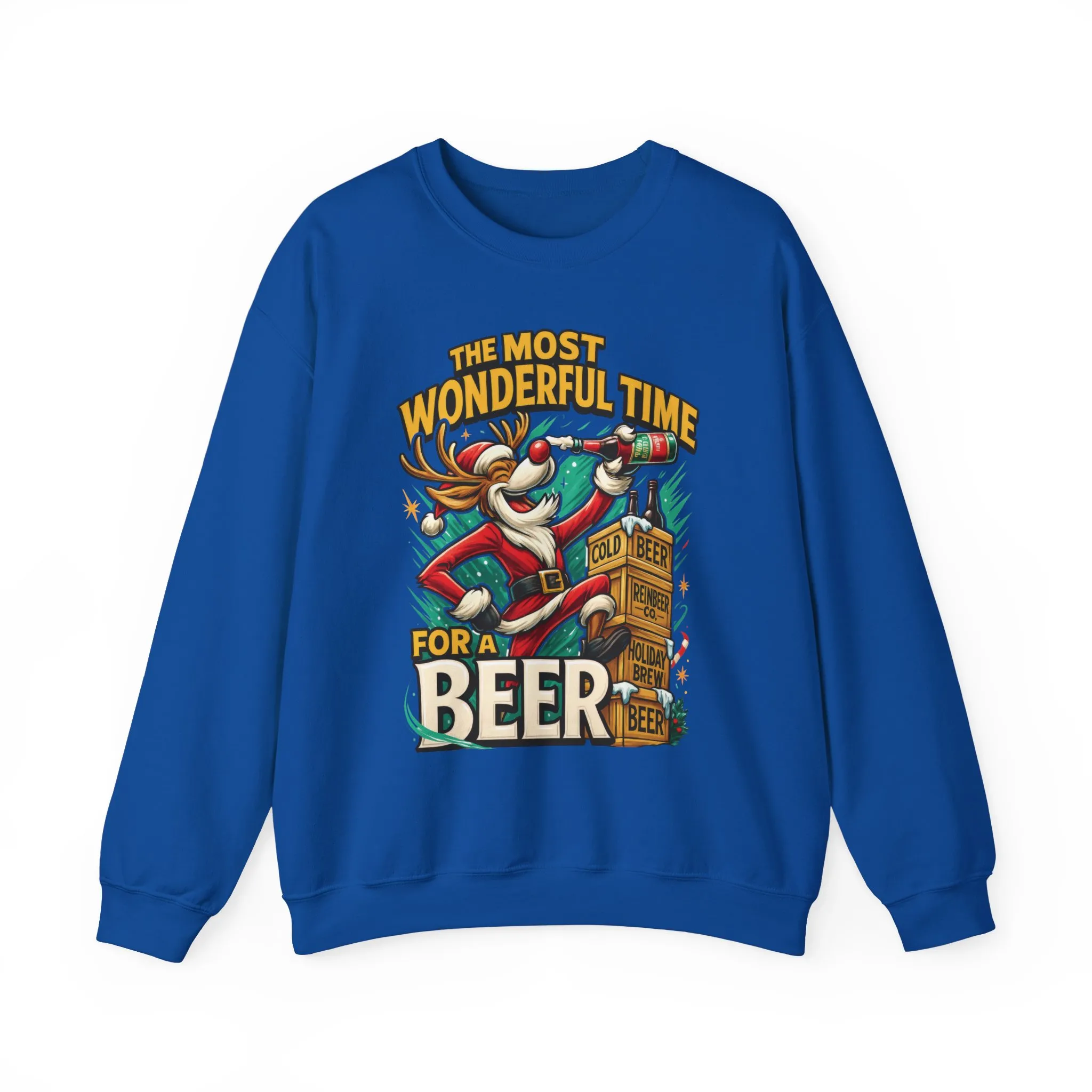 Funny Christmas Beer Men's Sweatshirt, The Most Wonderful Time for a Beer - Image 19