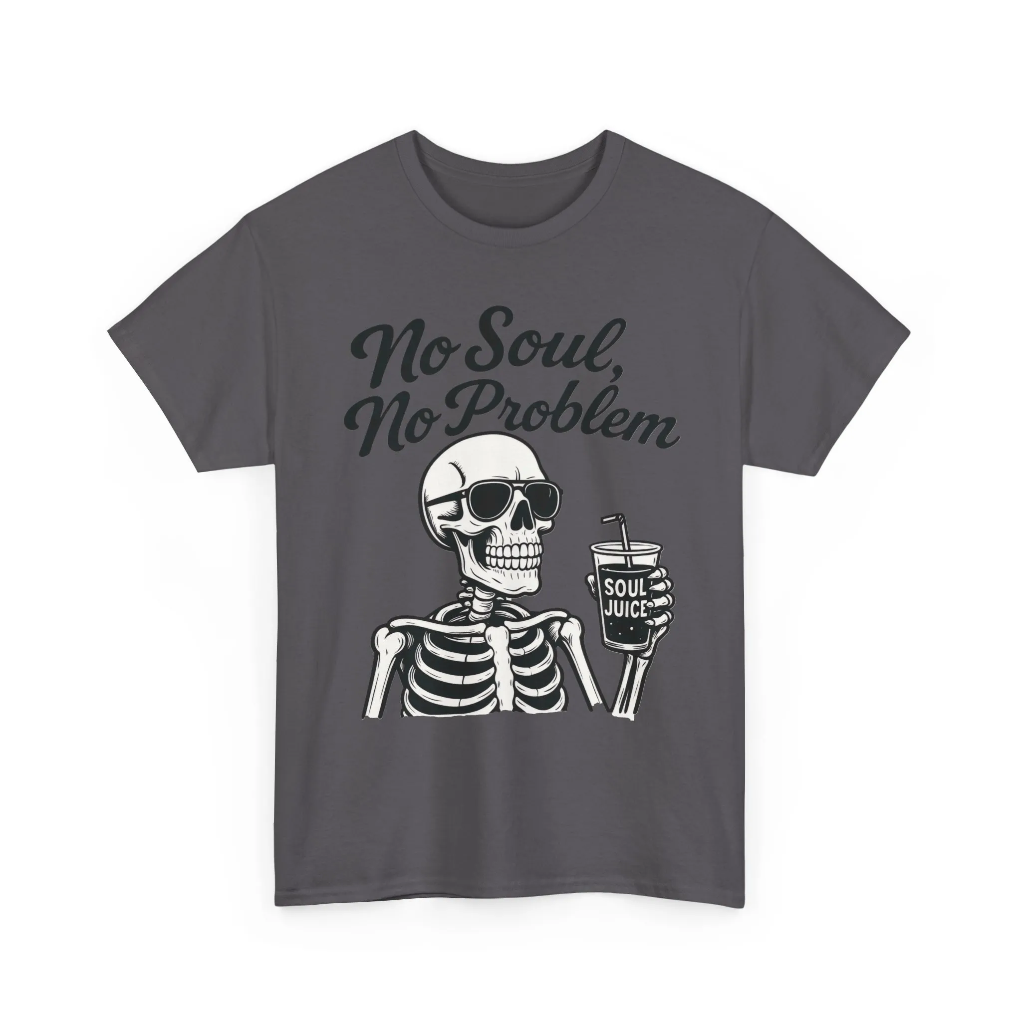 No Soul No Problem Skeleton T-Shirt for Men, Funny Gothic Skull Tee, Cool Spooky Halloween Shirt, Dark Humor Skeleton Graphic Top - Image 29