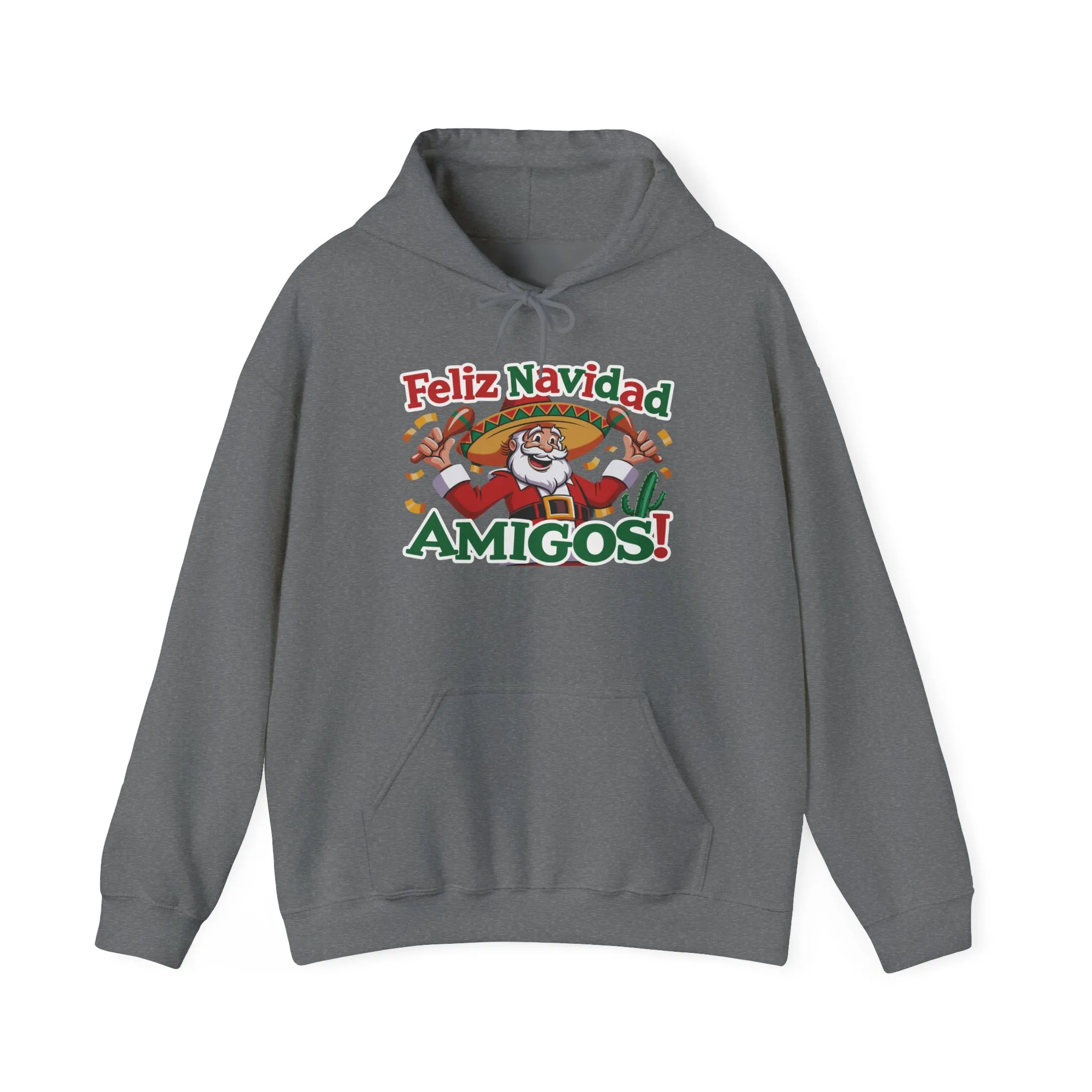 Feliz Navidad Amigos Hoodie, Funny Mexican Santa Christmas Hoodie, Latin Fiesta Holiday Sweatshirt for Men - Image 13