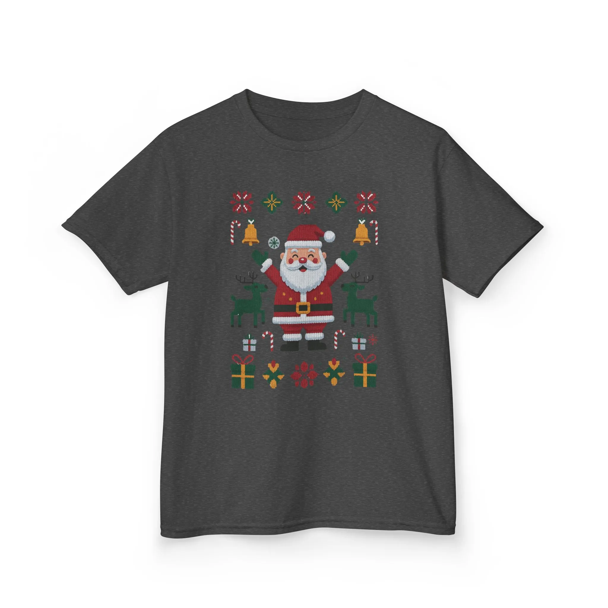 Kids Santa Christmas T-Shirt, Cute Reindeer Holiday Tee, Classic Christmas Shirt for Girls - Image 11