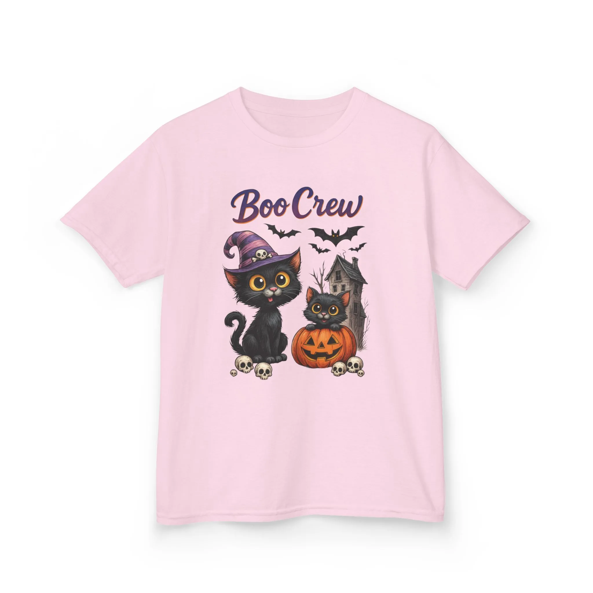 Boo Crew Kids Halloween T-Shirt, Cute Black Cats Pumpkin Design, Fun Spooky Shirt for Girls Boys - Image 19
