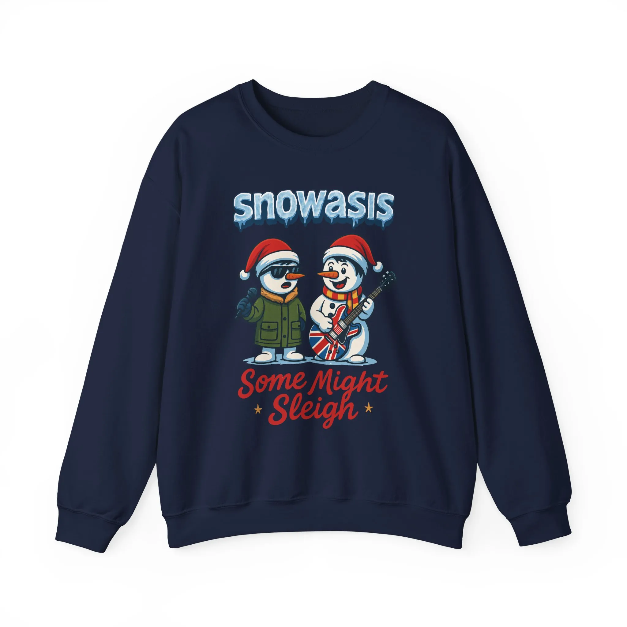 Snowasis Some Might Sleigh Men's Christmas Sweatshirt, Funny Rock Holiday Sweater - Image 2