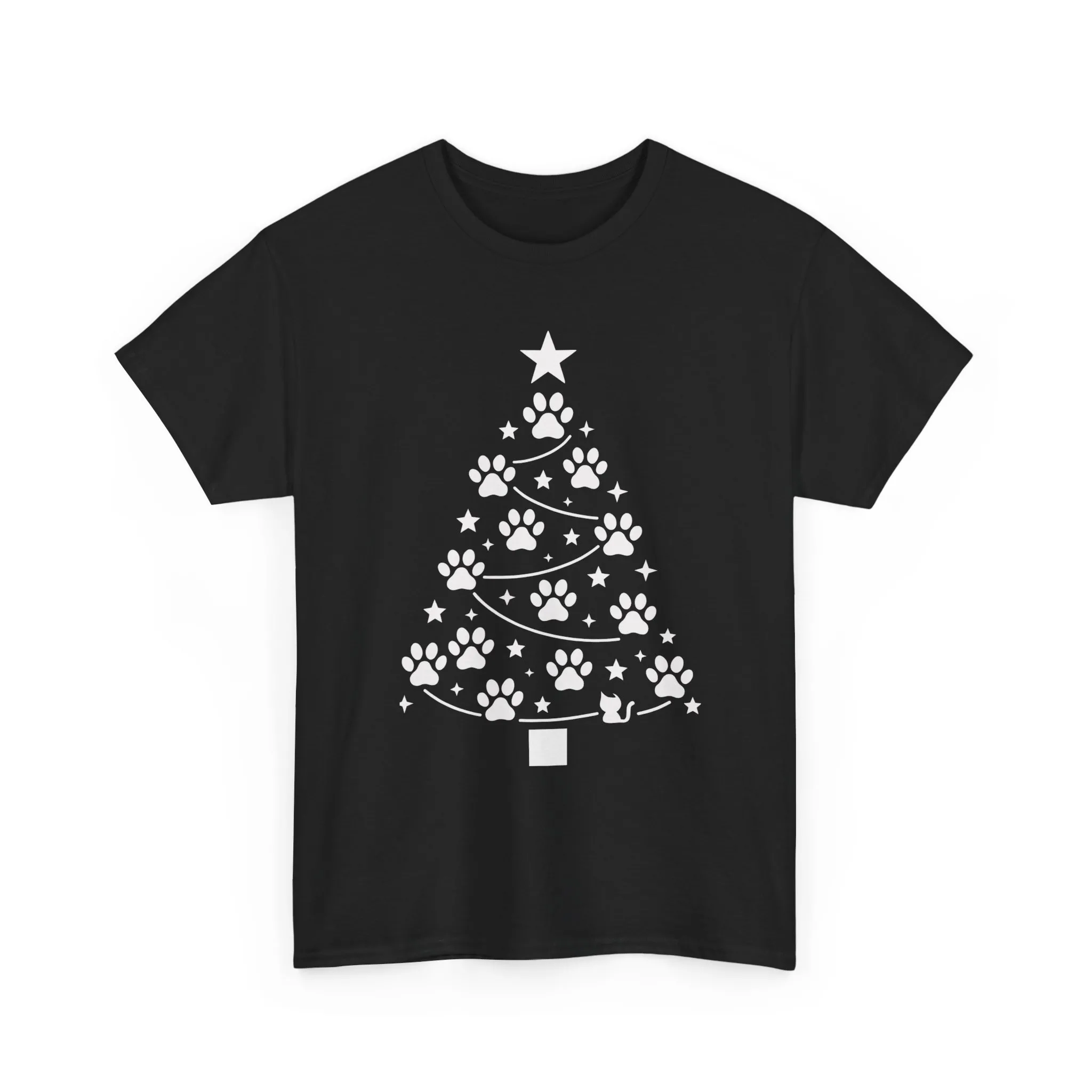 Paw Christmas Tree Women's T-Shirt, Pet Lover Holiday Tee