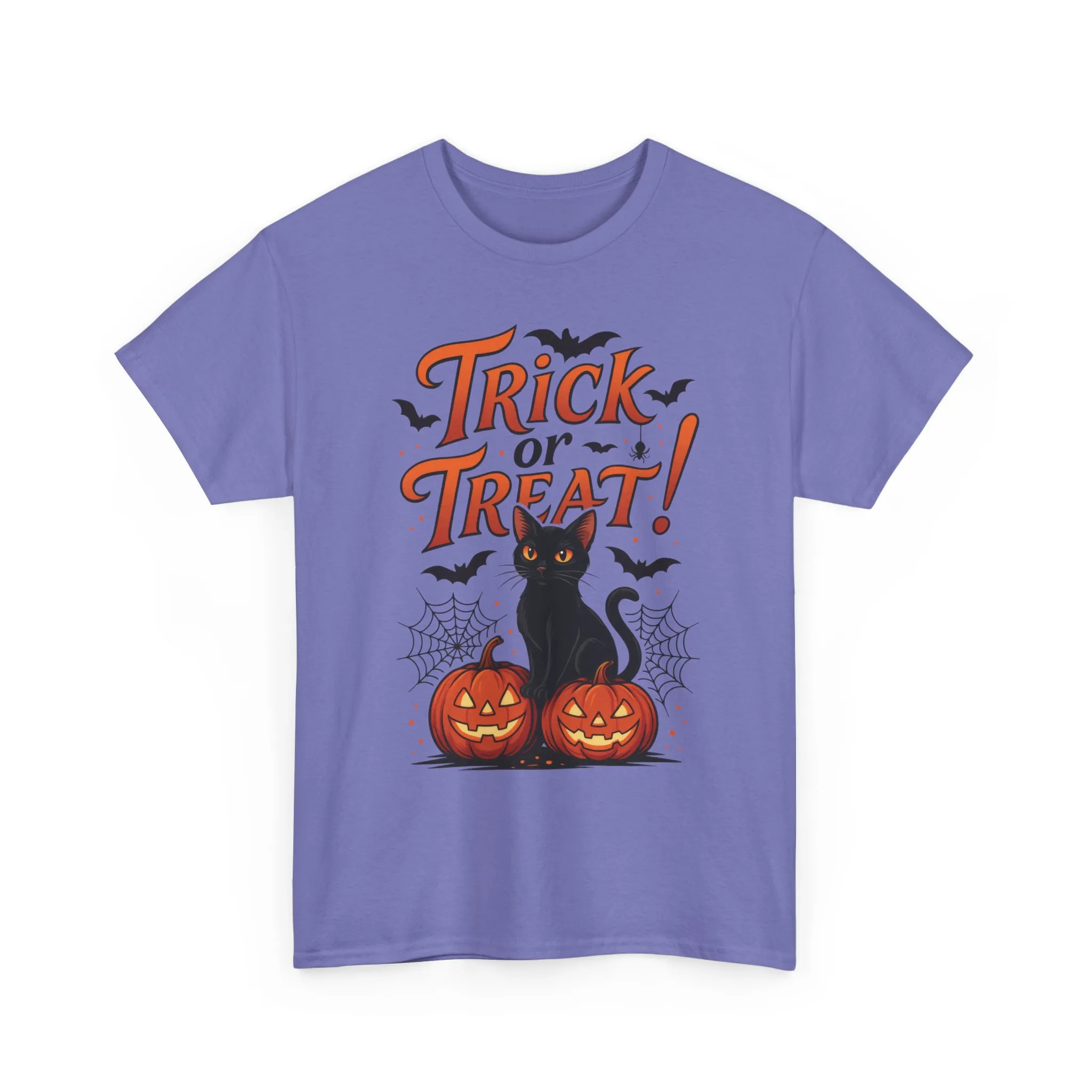 Trick or Treat Black Cat Halloween T-Shirt for Women, Spooky Cute Pumpkin Cat Tee, Fall Halloween Outfit Gift, Vintage Witchy Top - Image 22