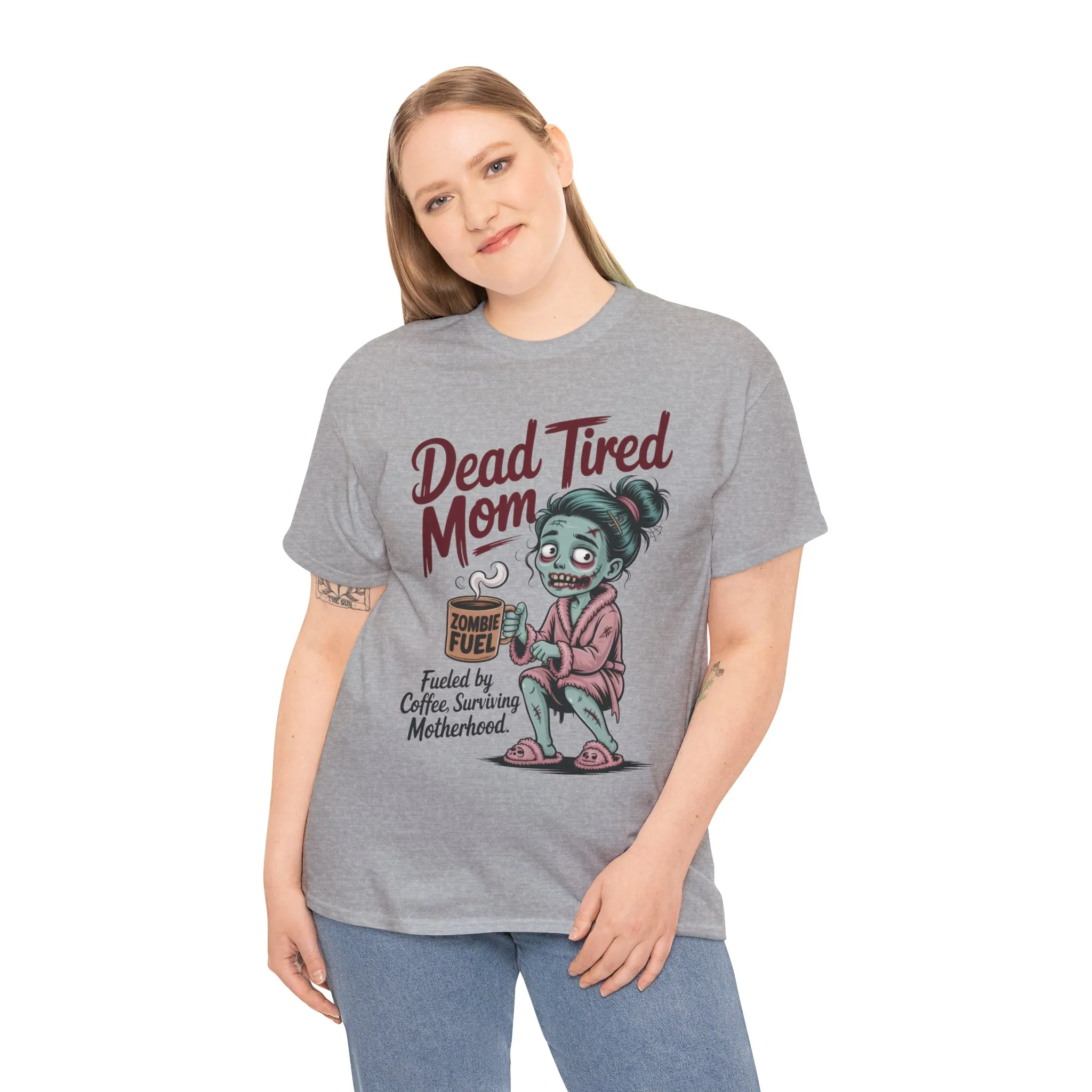 Dead Tired Mom Shirt, Funny Zombie Coffee Women's Tee, Motherhood Survival Tee, Tired Mom Gift, Zombie Mom Shirt - Image 6