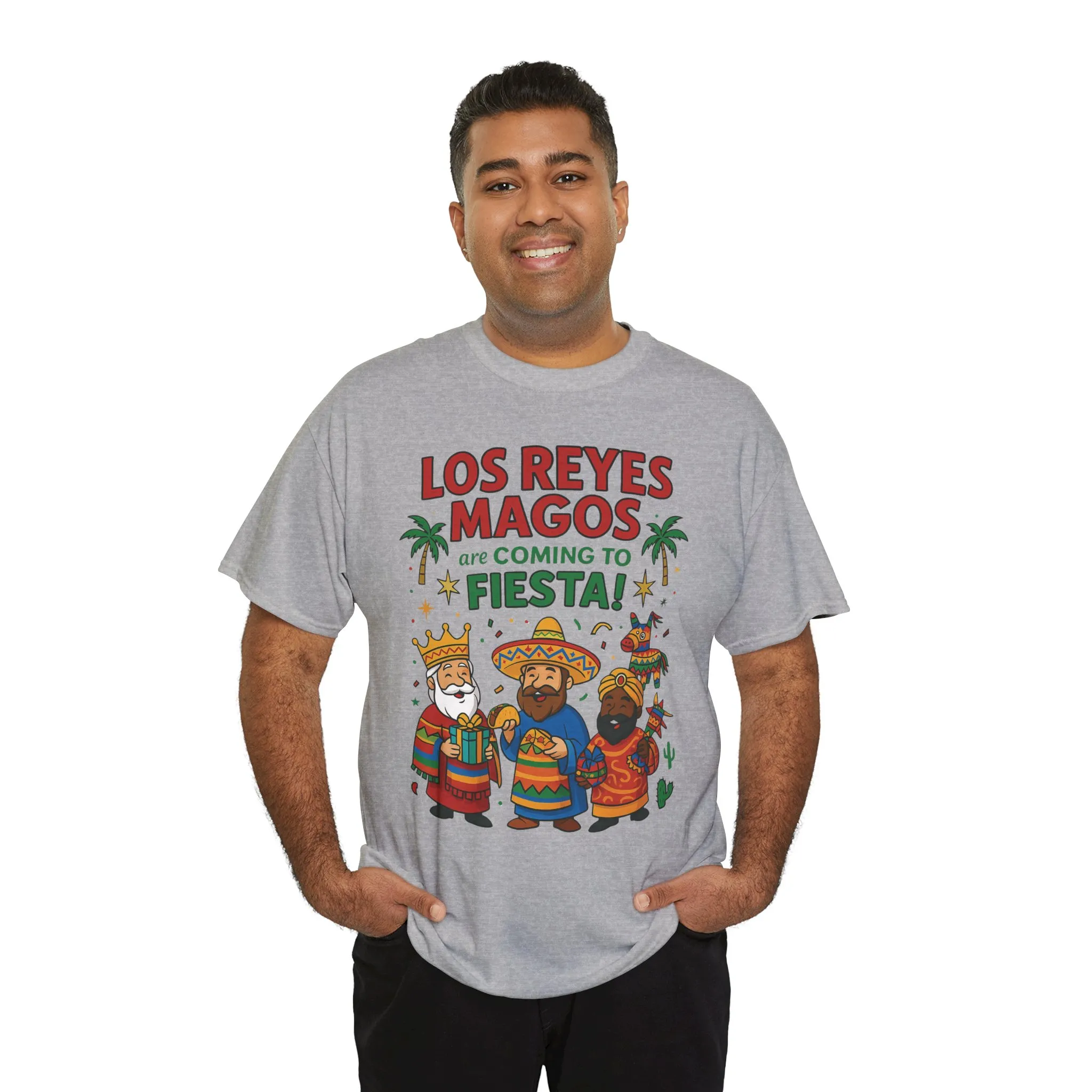 Los Reyes Magos Are Coming to Fiesta!, Funny Three Kings Day Shirt, Día de los Reyes Magos T-Shirt for Christmas Fiesta Lovers - Image 3
