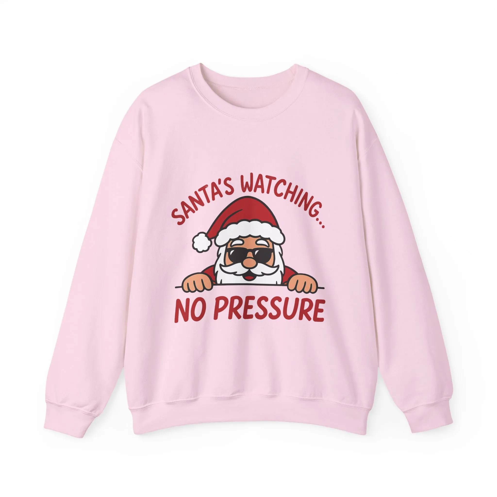 Santa's Watching No Pressure Women's Christmas Sweatshirt, Funny Holiday Jumper - Image 19