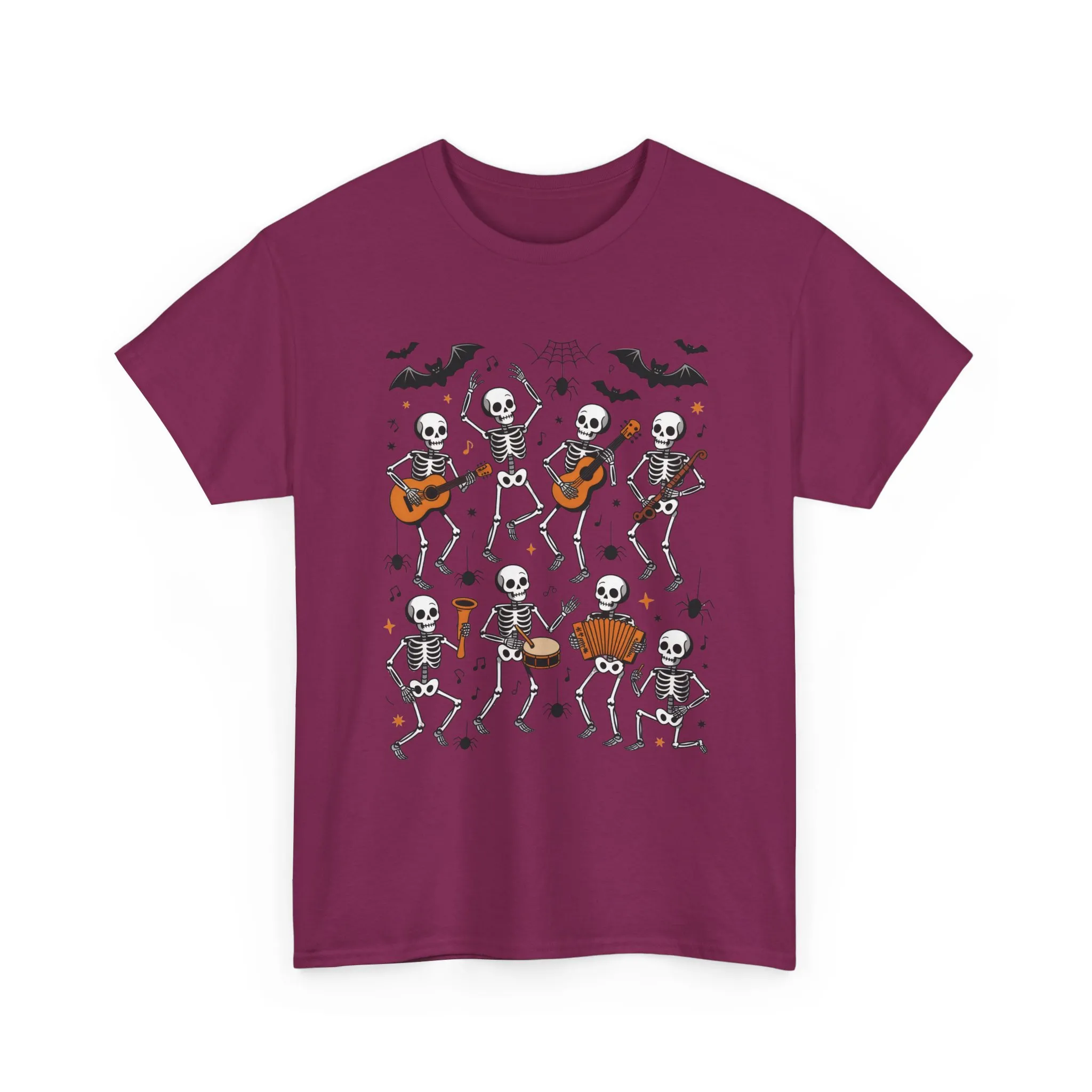 Dancing Skeleton Band Halloween T-Shirt for Women, Funny Spooky Music Tee, Cute Skeleton Party Shirt, Retro Halloween Top Gift Idea - Image 25