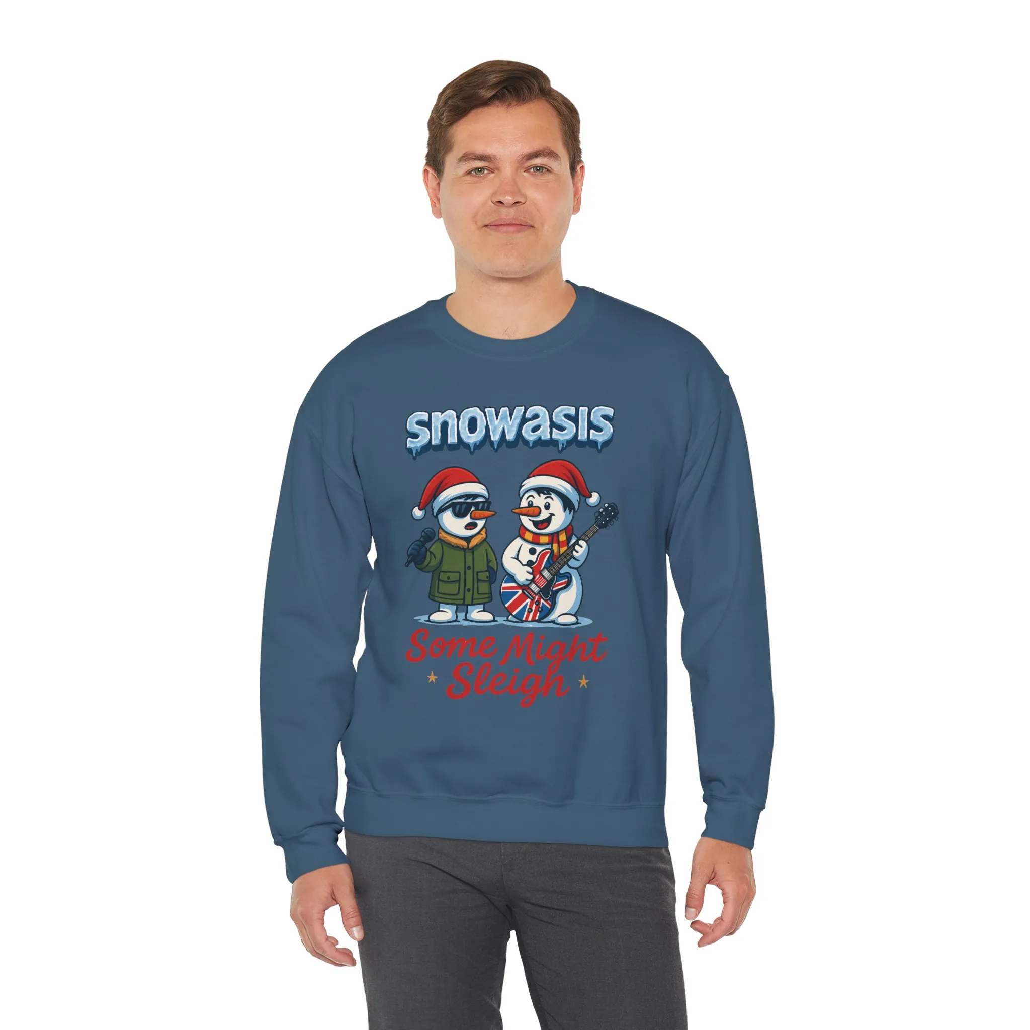 Snowasis Some Might Sleigh Men's Christmas Sweatshirt, Funny Rock Holiday Sweater - Image 21