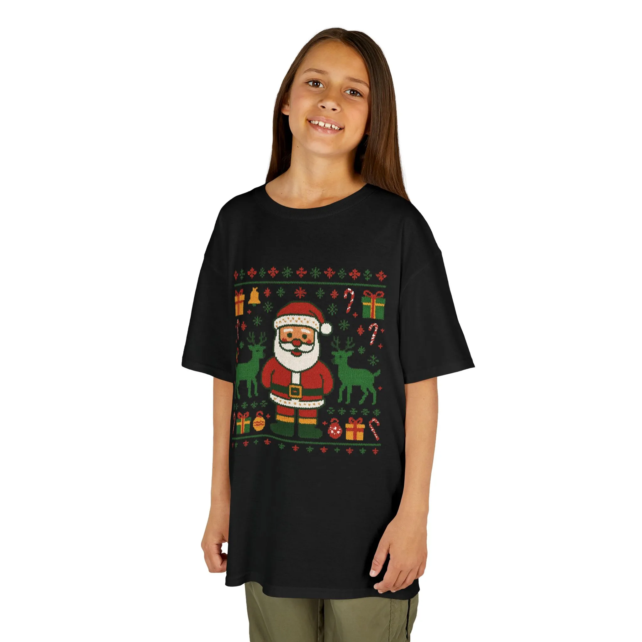Kids Santa Christmas Shirt, Holiday Style Kids Sweater - Image 6