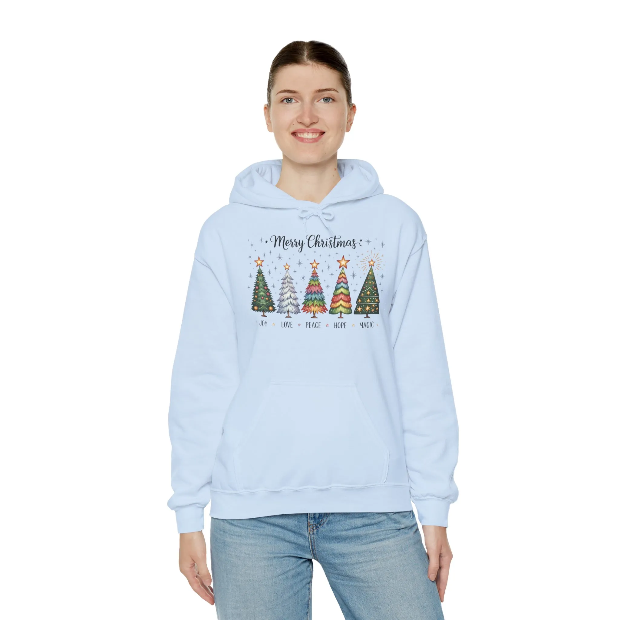Merry Christmas Women's Hoodie, Joy Love Peace Hope Magic Holiday Hoodie, Women's Heavy Blend™ Hooded Sweatshirt - Image 12