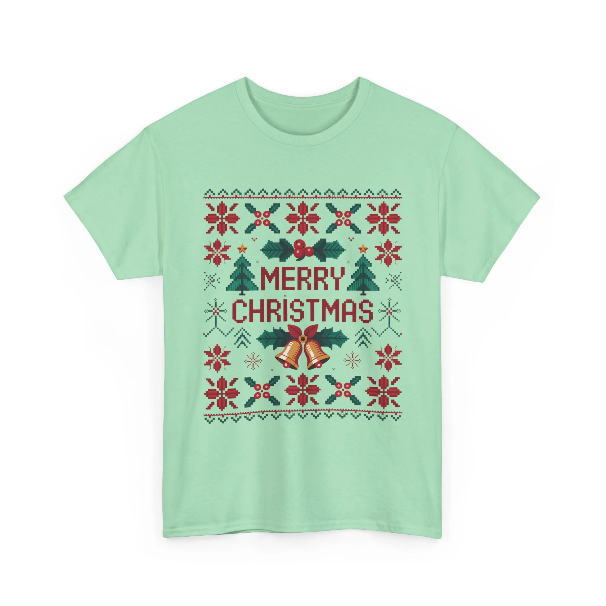 Merry Christmas Women's T-Shirt, Festive Holiday Tee, Classic Red - Green Christmas Outfit - Image 2
