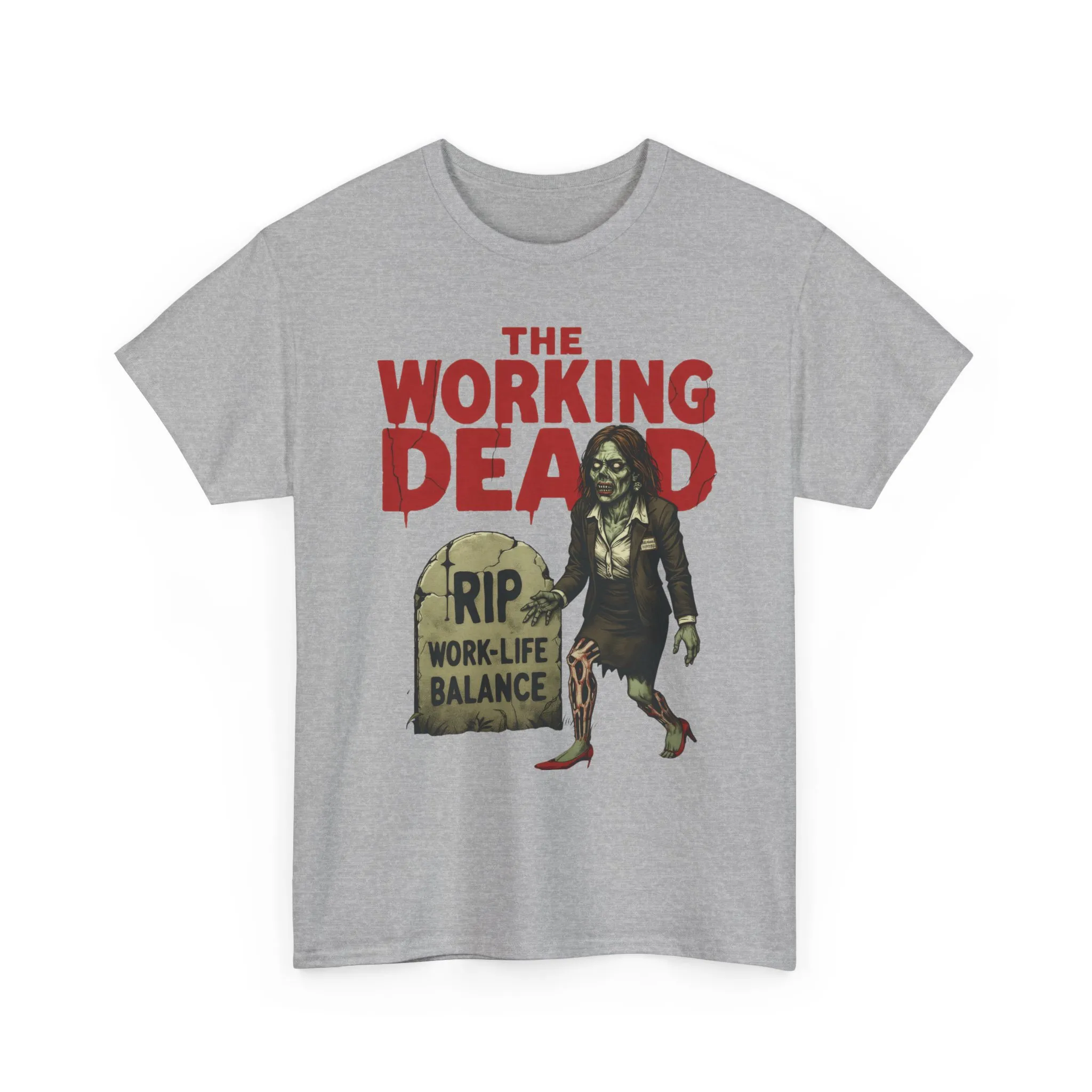 The Working Dead Women's Shirt, Funny Work Life Balance Zombie Tee, RIP Work Shirt, Halloween Office Humor, Overworked Shirt - Image 7