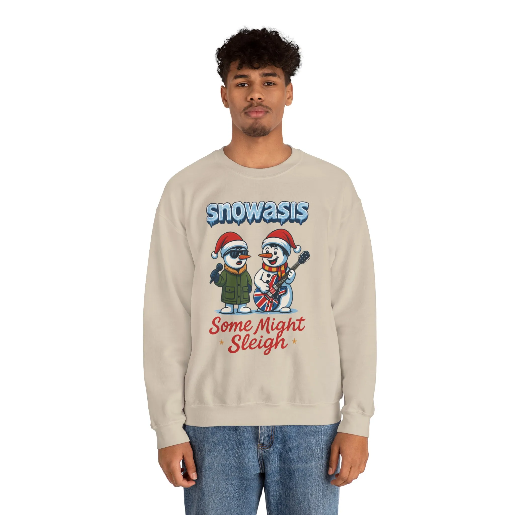 Snowasis Some Might Sleigh Men's Christmas Sweatshirt, Funny Rock Holiday Sweater - Image 8