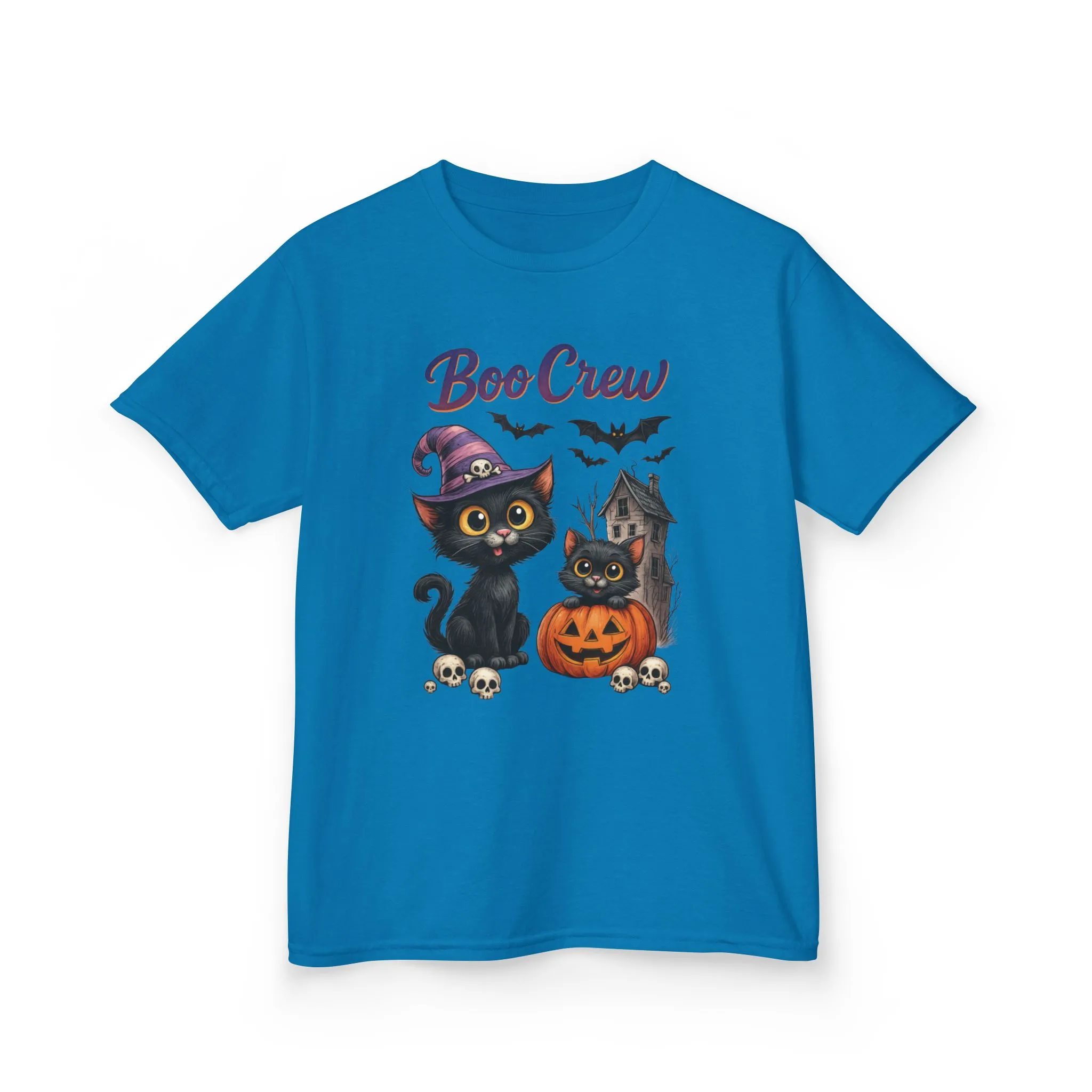 Boo Crew Kids Halloween T-Shirt, Cute Black Cats Pumpkin Design, Fun Spooky Shirt for Girls Boys - Image 10
