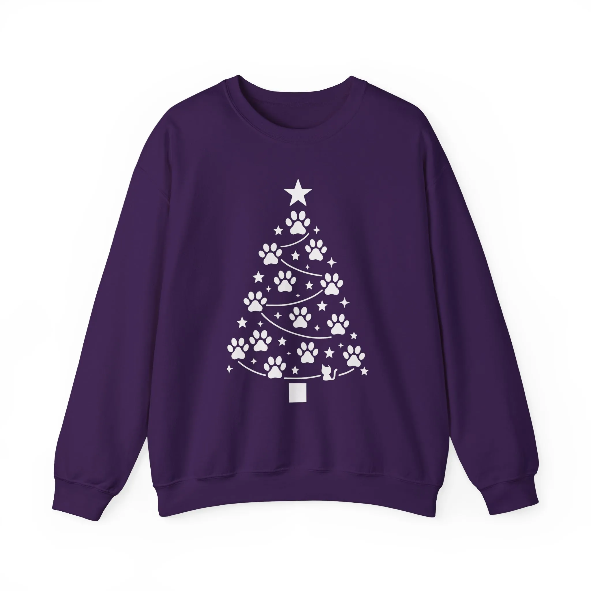 Paw Christmas Tree Women's Sweatshirt, Pet Lover Holiday Sweater - Image 16