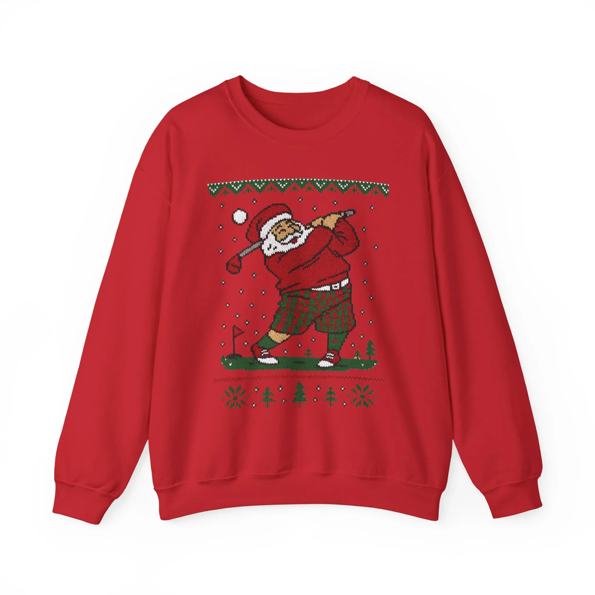 Golfing Santa Christmas Sweatshirt, Funny Golf Lover Holiday Jumper, Ugly Christmas Golf Sweater for Men - Image 25