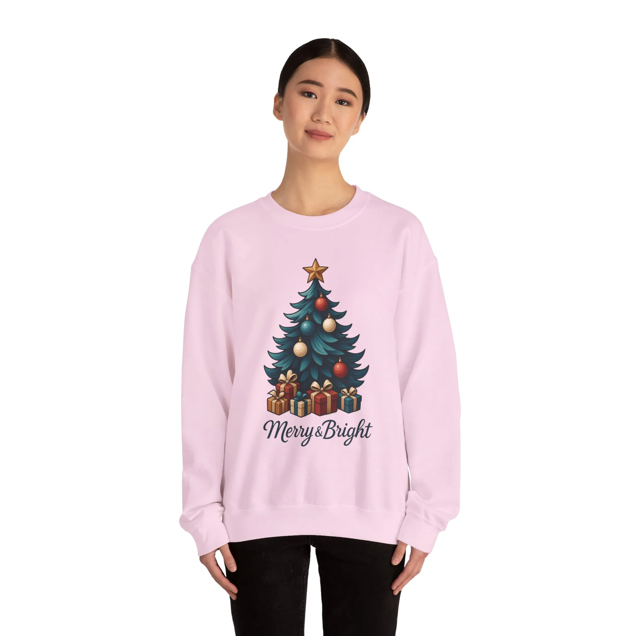 Merry & Bright Christmas Sweatshirt, Cozy Holiday Pullover - Image 24