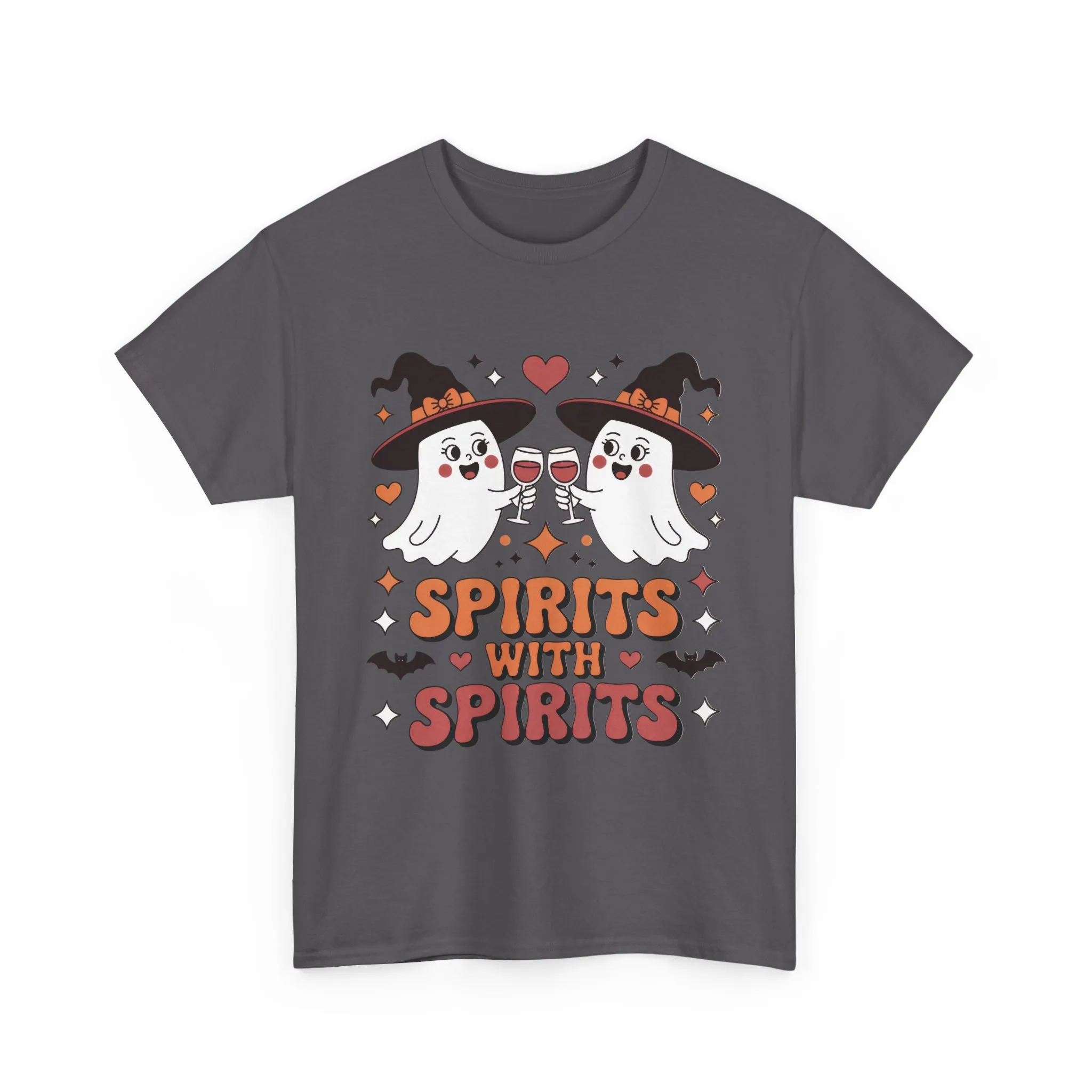 Spirits With Spirits Women's Halloween T-Shirt, Funny Ghost Drinking Wine Tee, Witches Party Shirt, Spooky Season Gift for Her - Image 16
