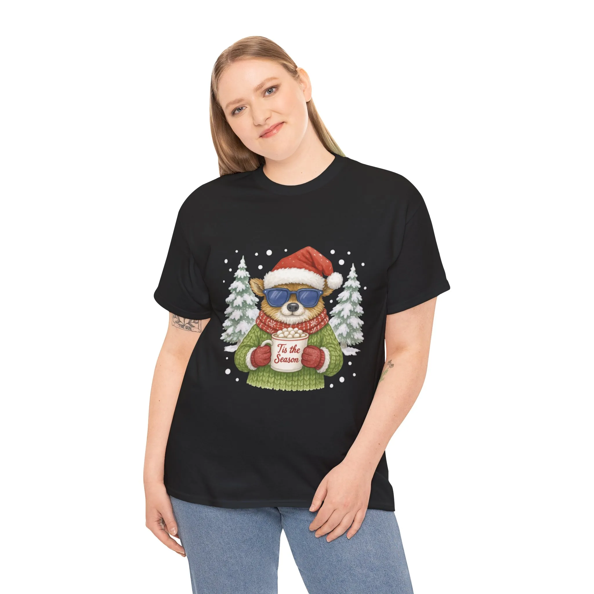 Women's Tis the Season Christmas T-Shirt, Cool Reindeer Holiday Tee - Image 6