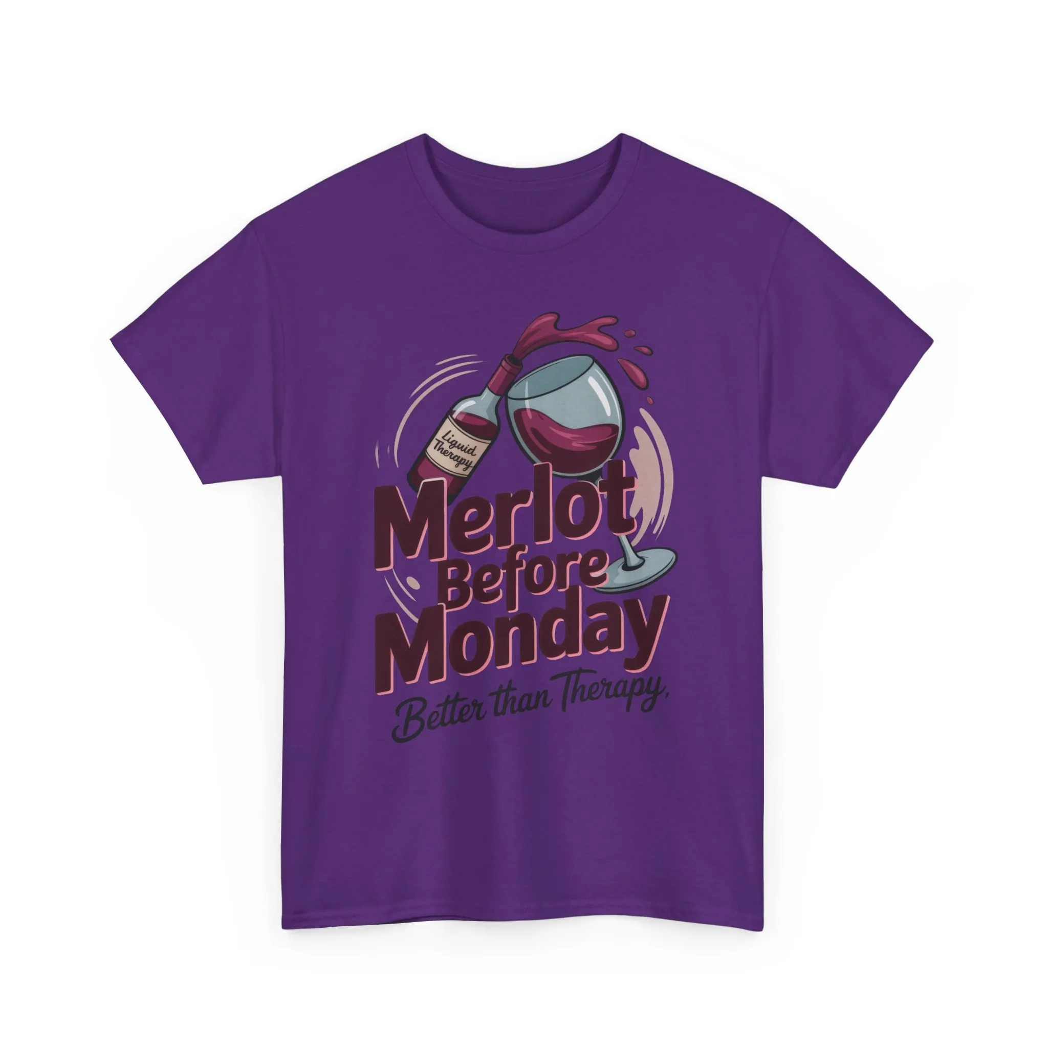 Merlot Before Monday Shirt Women, Funny Wine Tee, Better Than Therapy Tee, Wine Lover Gift - Image 22