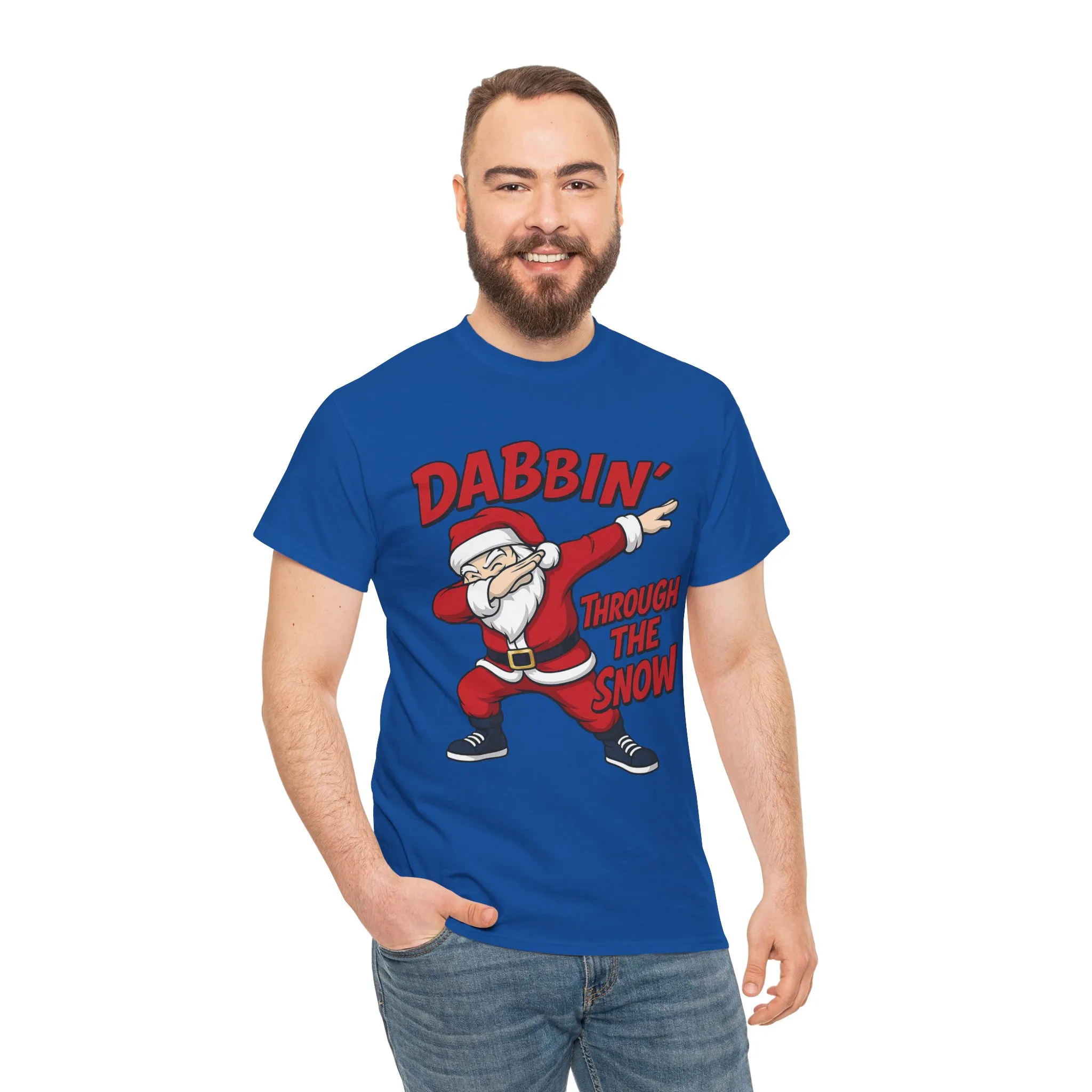 Dabbin Through The Snow Santa Men's Christmas T-Shirt, Funny Holiday Tee - Image 26