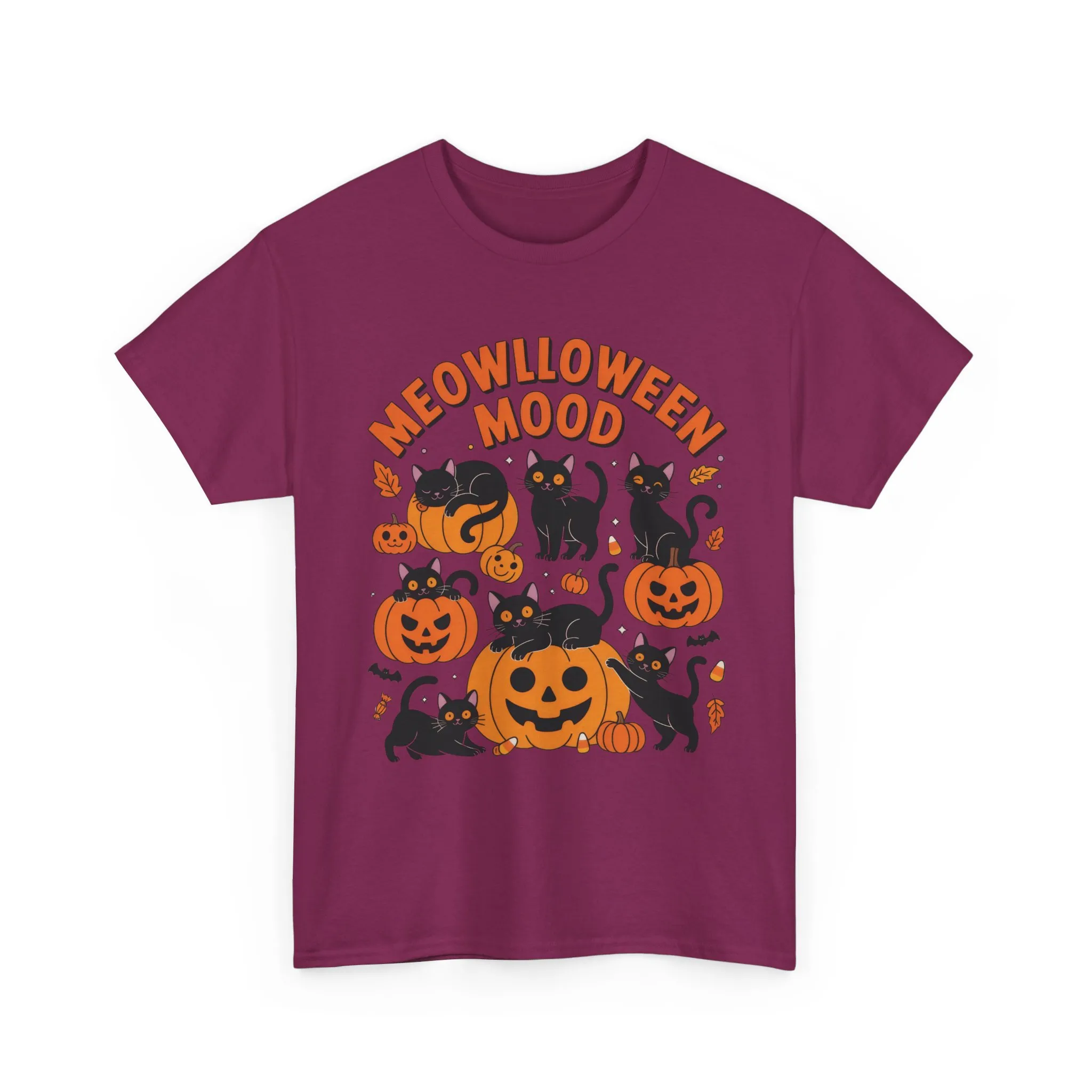 Meowlloween Mood Cat Shirt for Women, Cute Black Cat and Pumpkin Halloween Tee, Cozy Fall Kawaii Spooky Graphic Top, Cat Lover Gift - Image 25