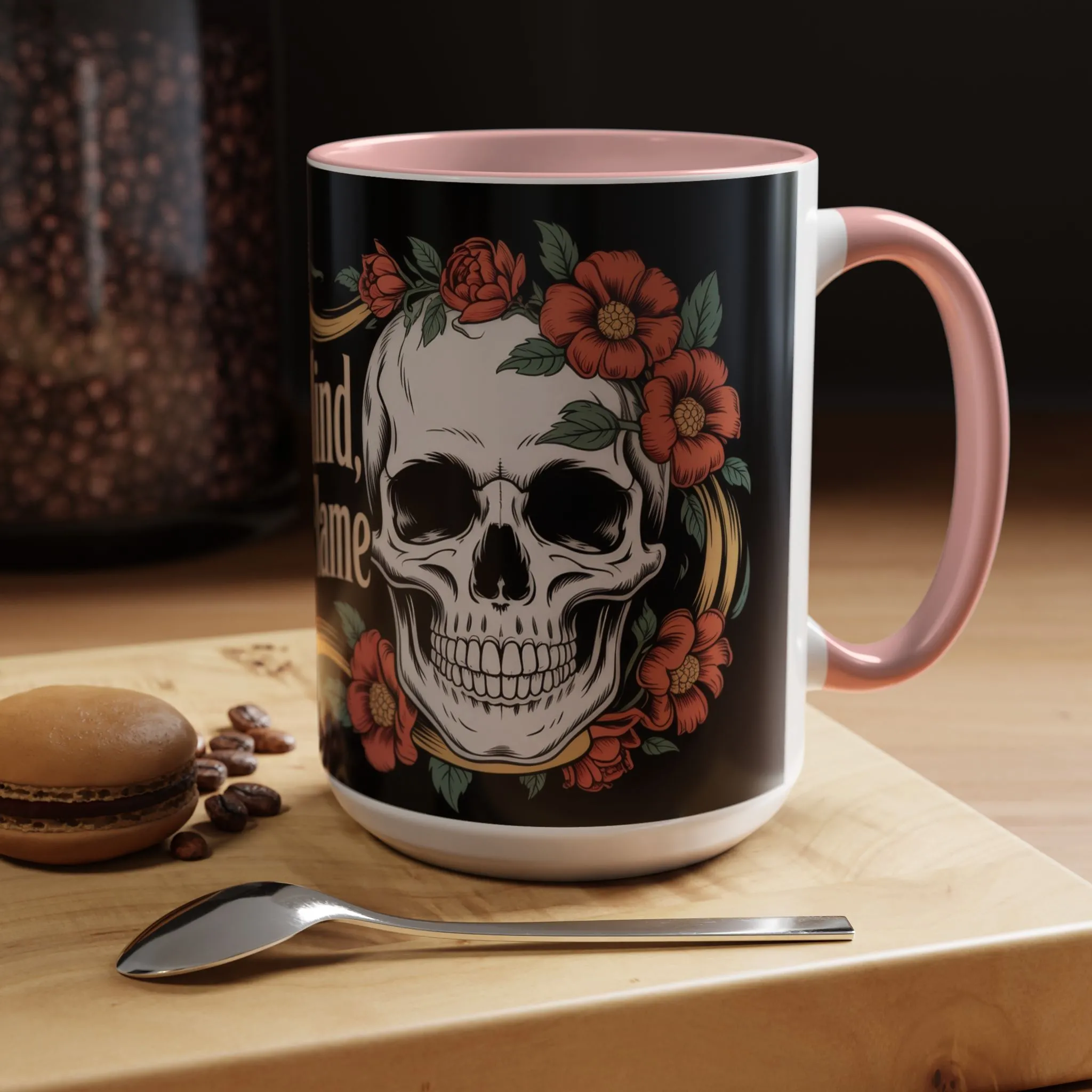 Eternal Mind Endless Flame Mug, Gothic Skull - Floral Coffee Cup, Dark Romantic Gift for Halloween or Everyday Use, Coffee Mug (11, 15oz) - Image 15