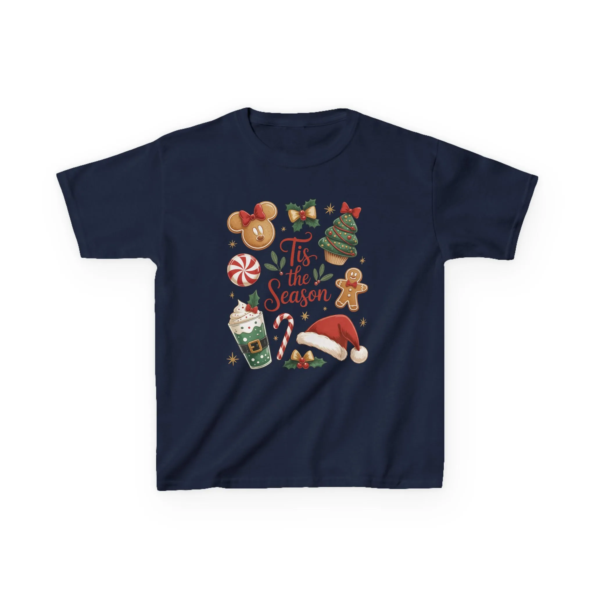 Tis the Season Christmas Shirt for Girls, Cute Holiday Cookie Tee, Kids Heavy Cotton™ Tee - Image 13