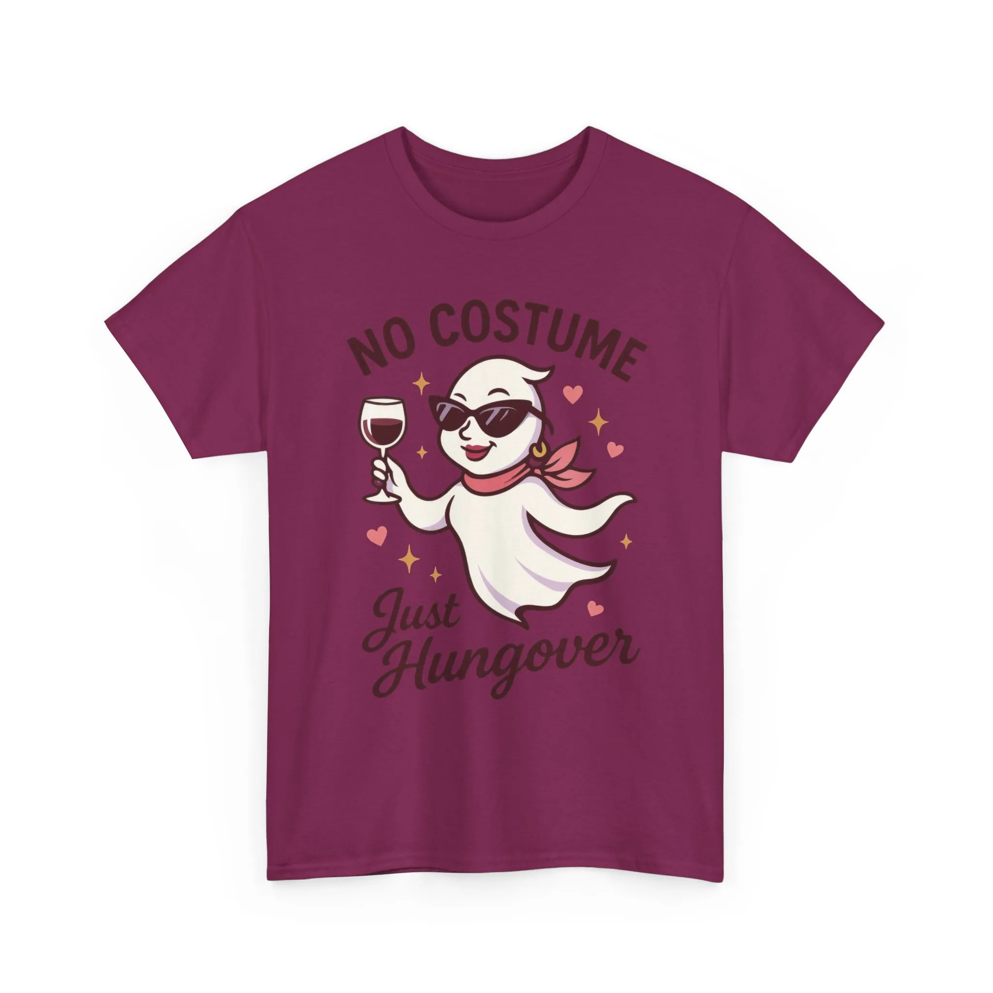 No Costume Just Hungover Women's T-Shirt, Funny Ghost Wine Halloween Party Graphic Tee - Image 25