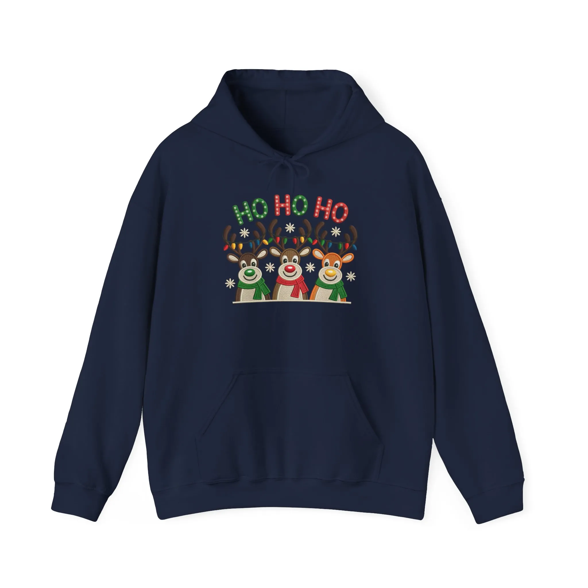 Ho Ho Ho Reindeer Hoodie, Cute Christmas Holiday Pullover for Women - Image 17