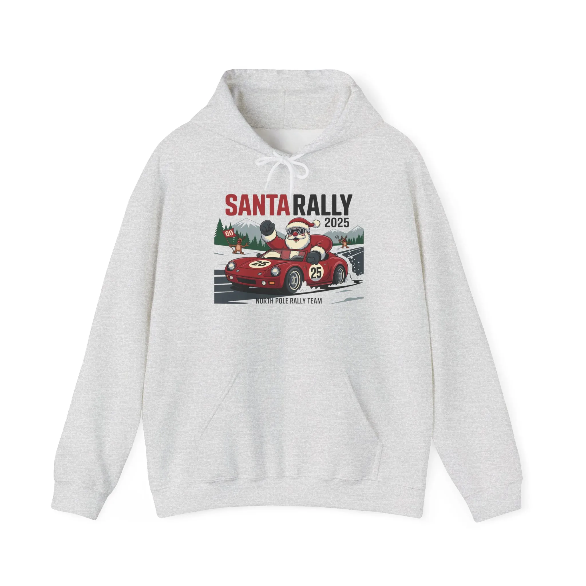 Santa Rally 2025 Christmas Sweatshirt, Funny Santa Racing Hoodie for Men, North Pole Rally Team Holiday Jumper - Image 5