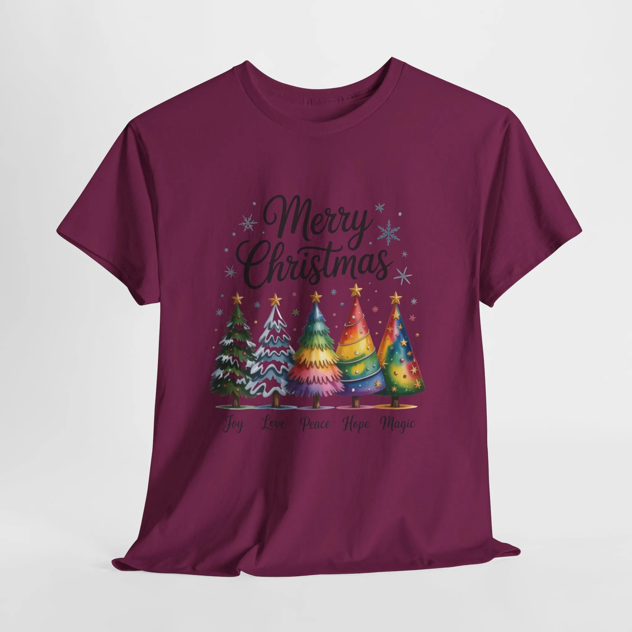 Merry Christmas Women's T-Shirt, Joy Love Peace Hope Magic Holiday Tee - Image 19