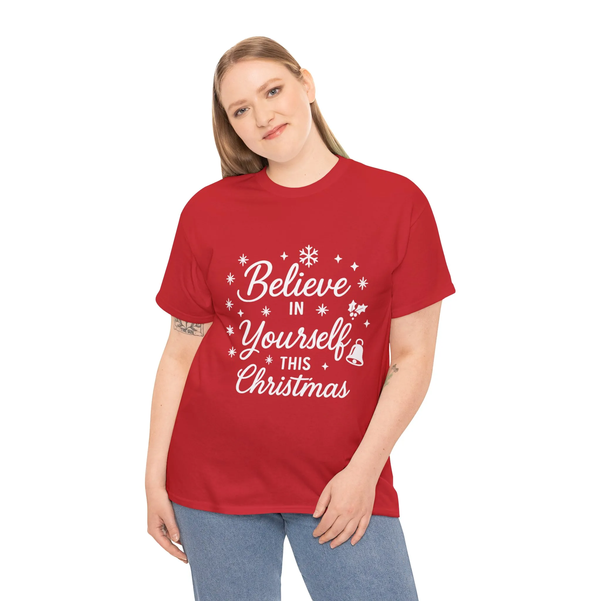 Women's Believe in the Magic Christmas Shirt, Santa Hat Holiday Tee for Women - Image 27