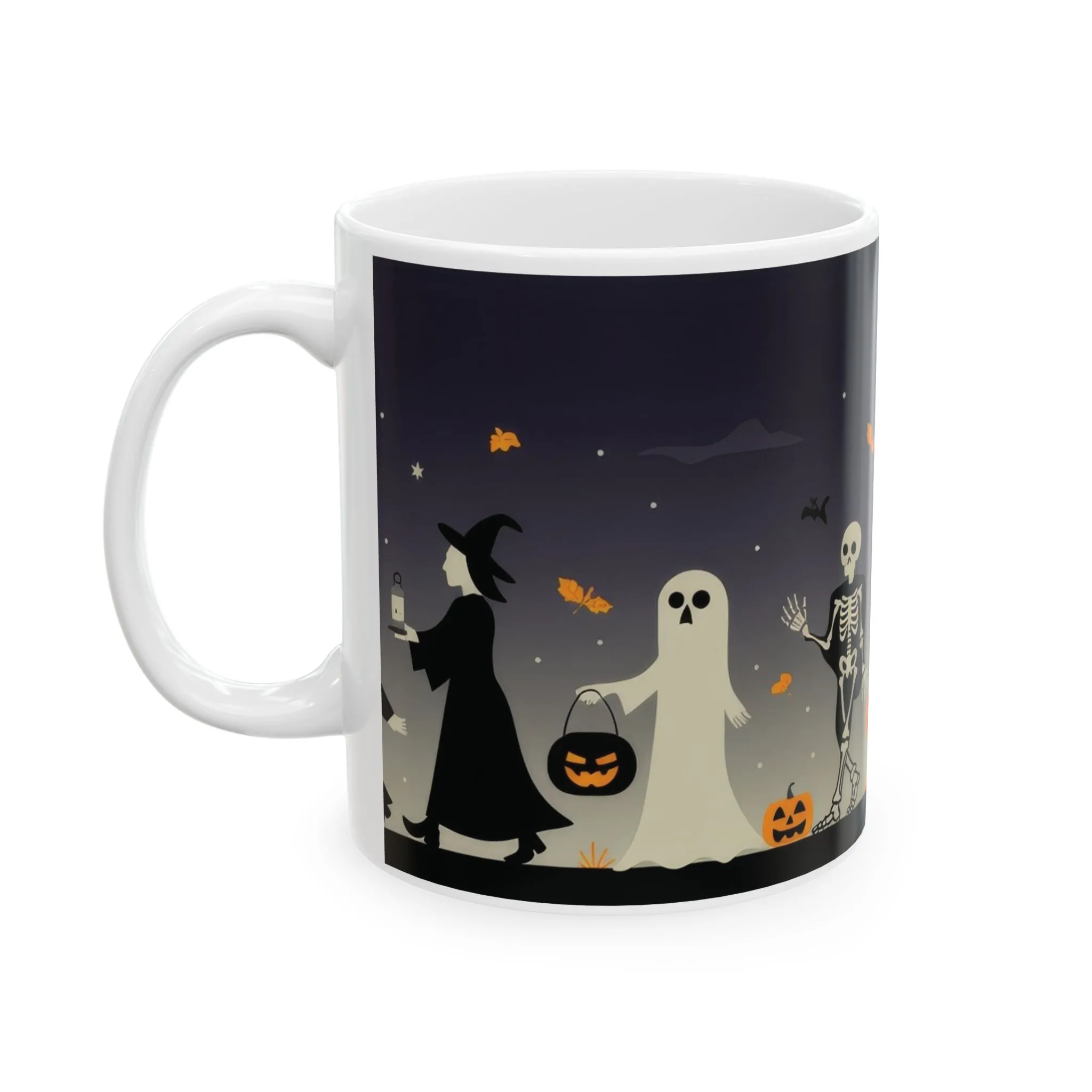 Halloween Night Parade Mug, Witches, Ghosts, Skeletons, Spooky Night Coffee Cup, Gothic Fall Gift for Her - HimCeramic Mug, (11oz, 15oz) - Image 4