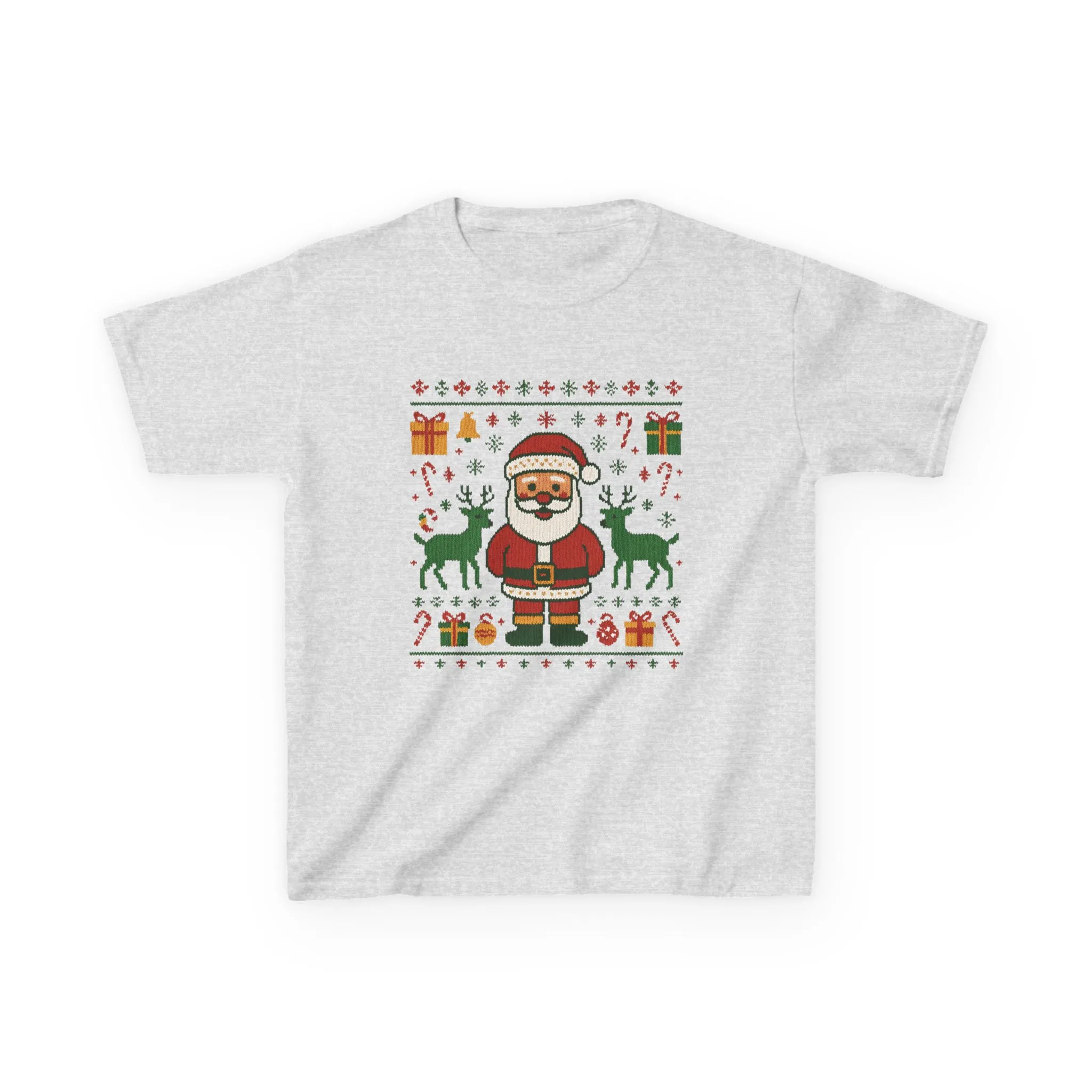 Kids Santa Christmas Shirt, Holiday Style Kids Sweater - Image 3