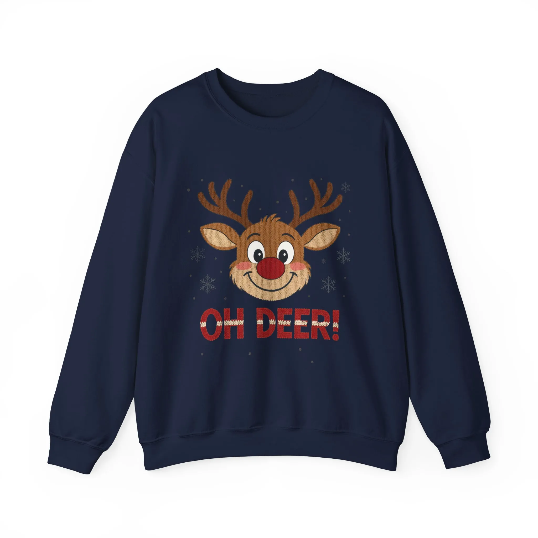 Womens Oh Deer Christmas Sweatshirt, Cute Reindeer Holiday Pullover, Women's Crewneck Sweatshirt - Image 22
