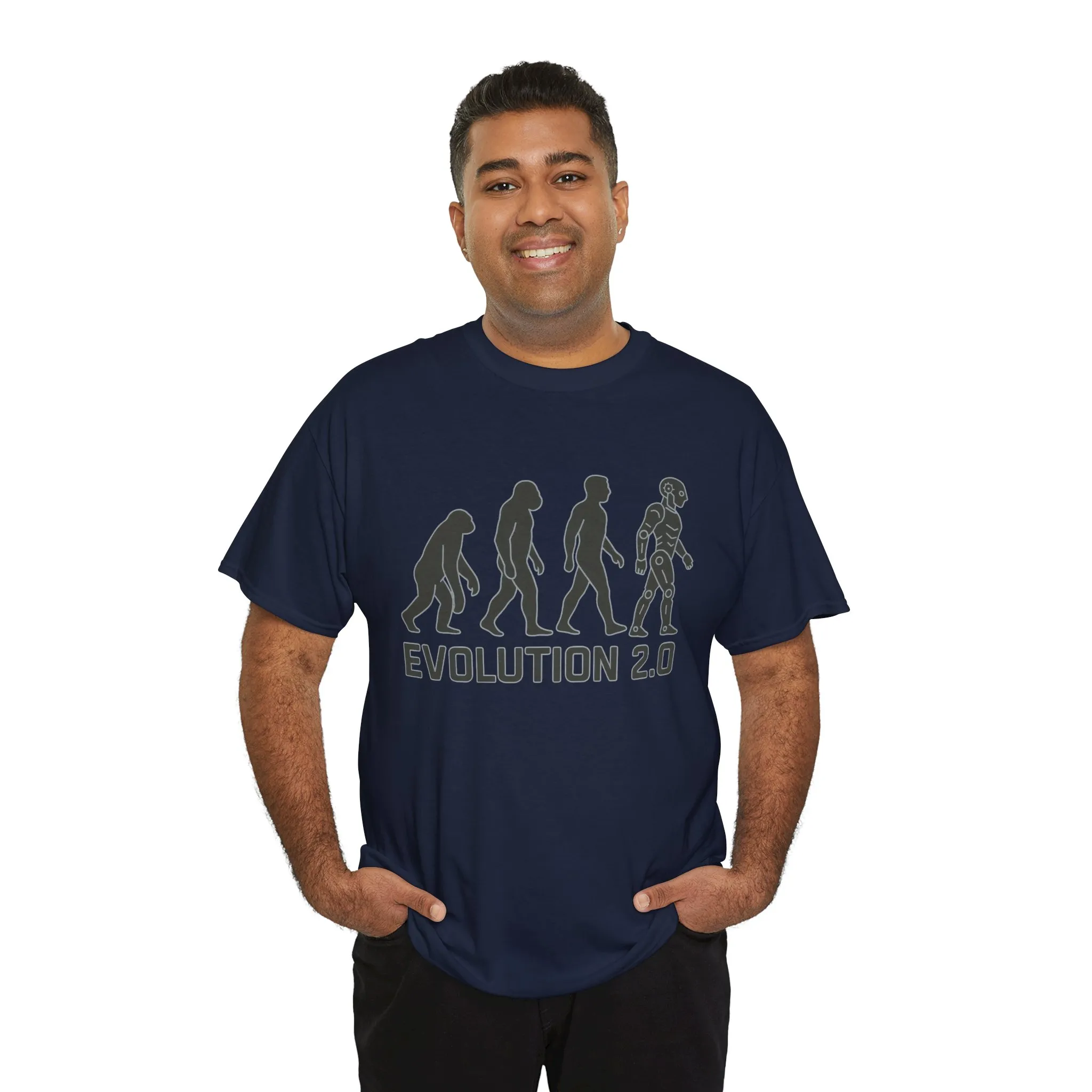 Evolution 2.0 Futuristic Robot Human Evolution T-Shirt, Cyberpunk Tech Graphic Tee for Men, Modern AI Inspired Sci-Fi Shirt - Image 36