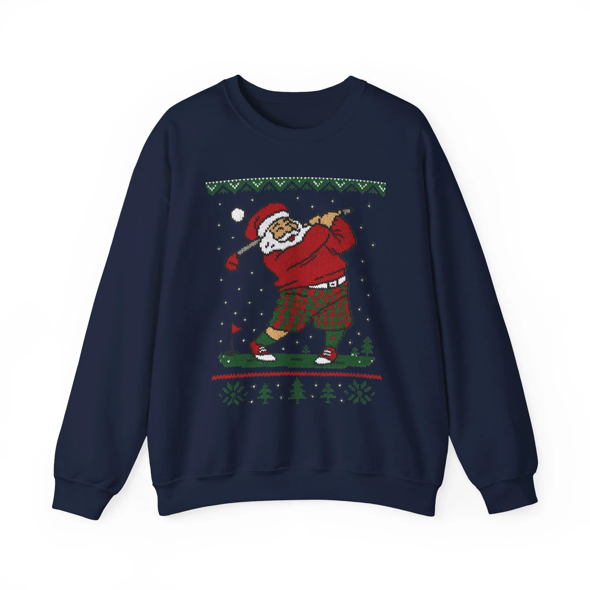 Golfing Santa Christmas Sweatshirt, Funny Golf Lover Holiday Jumper, Ugly Christmas Golf Sweater for Men - Image 22