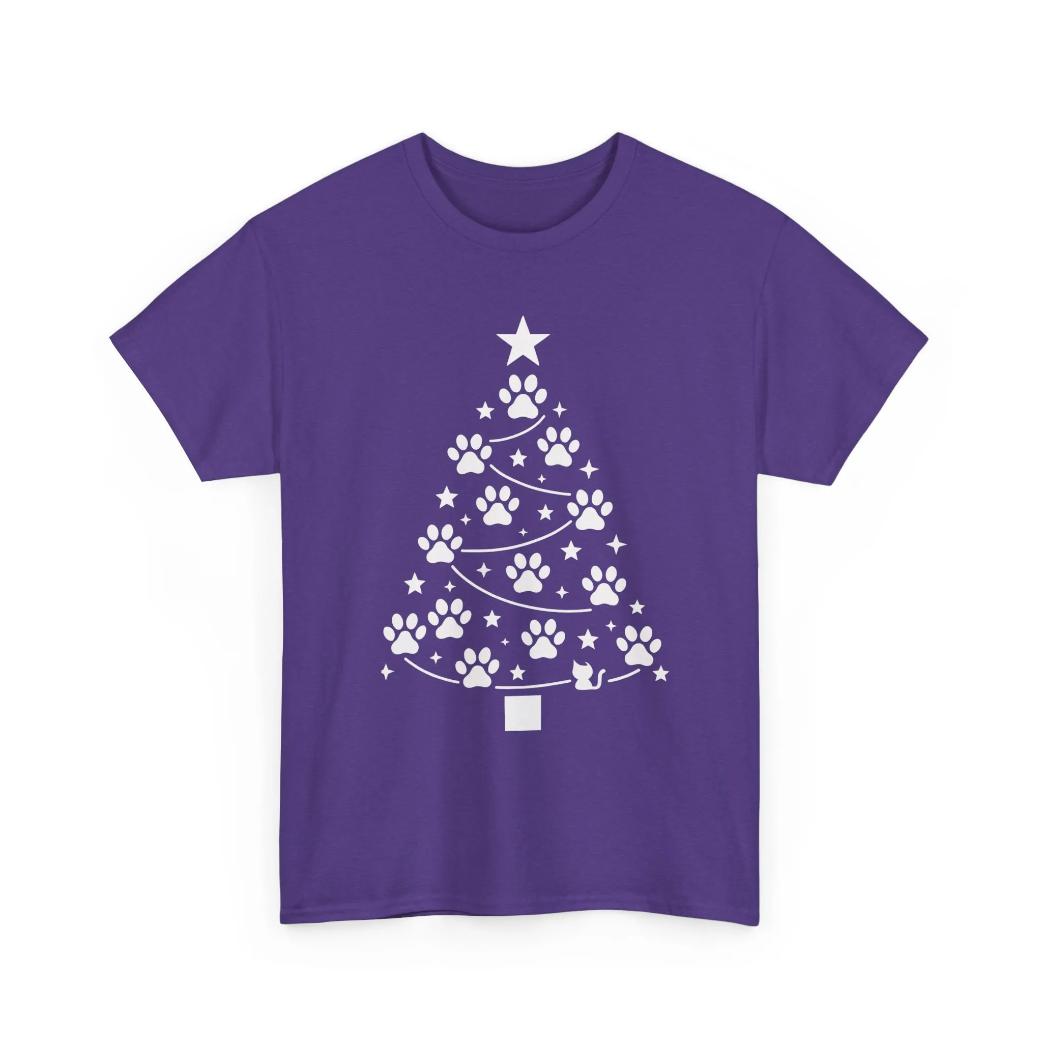 Paw Christmas Tree Women's T-Shirt, Pet Lover Holiday Tee - Image 13