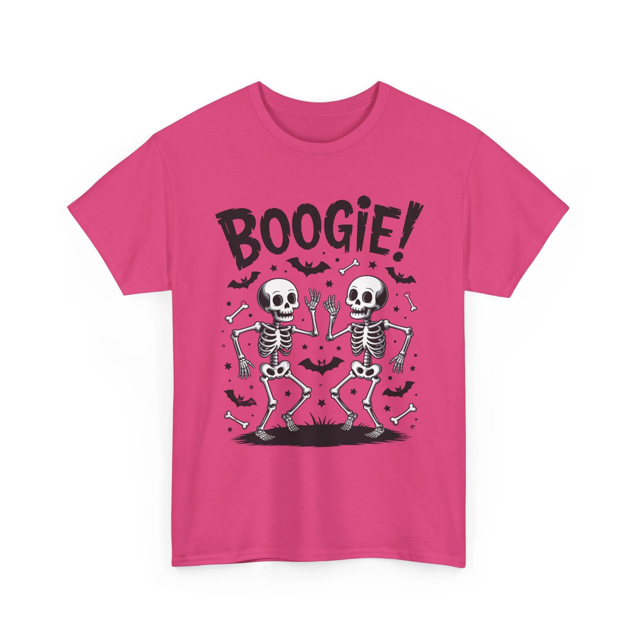 Halloween Dancing Skeletons Women's T-Shirt, BOOGIE! Funny Spooky Graphic Tee for Women, Women's Heavy Cotton Tee - Image 19