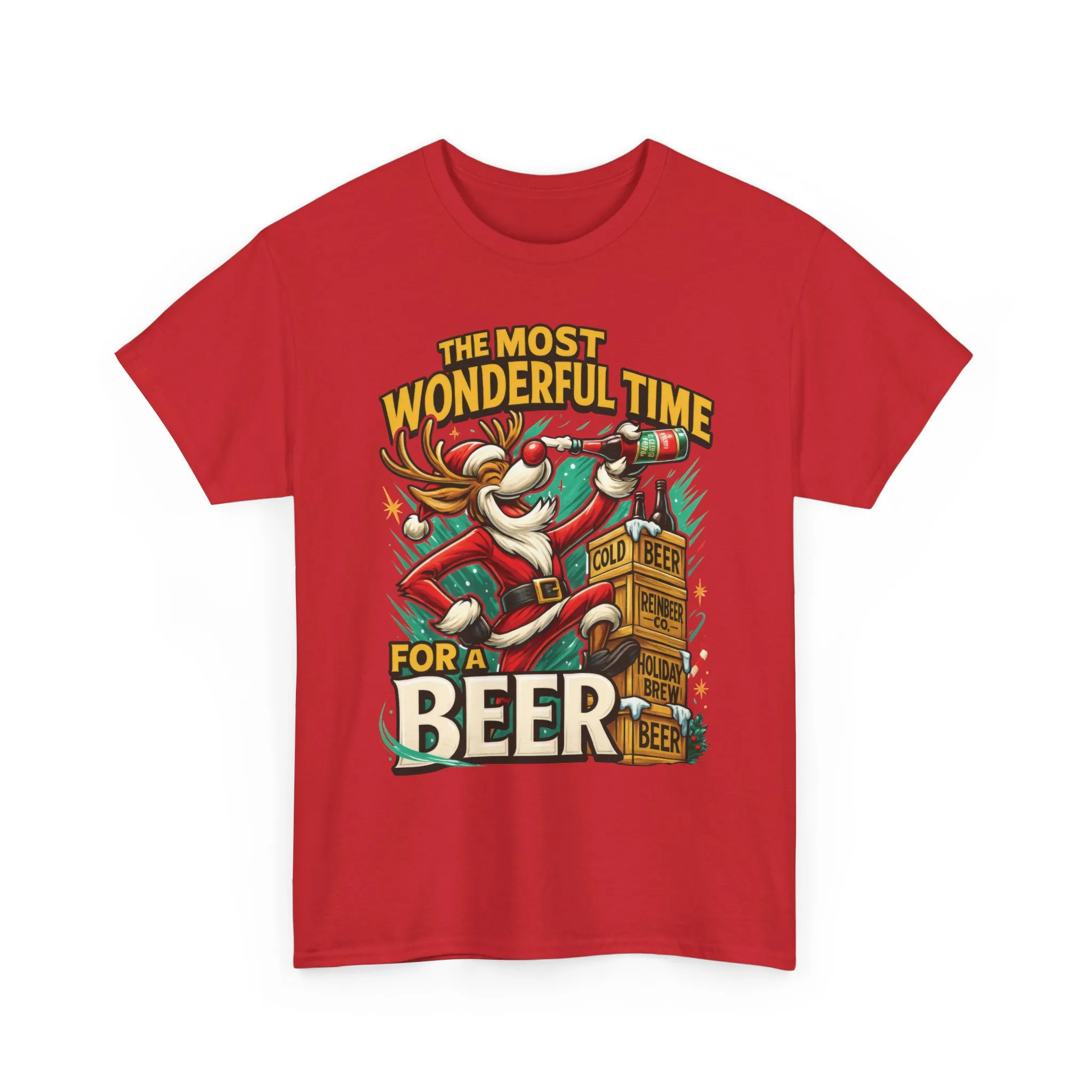 Funny Christmas Beer T-Shirt for Men, The Most Wonderful Time for a Beer - Image 25