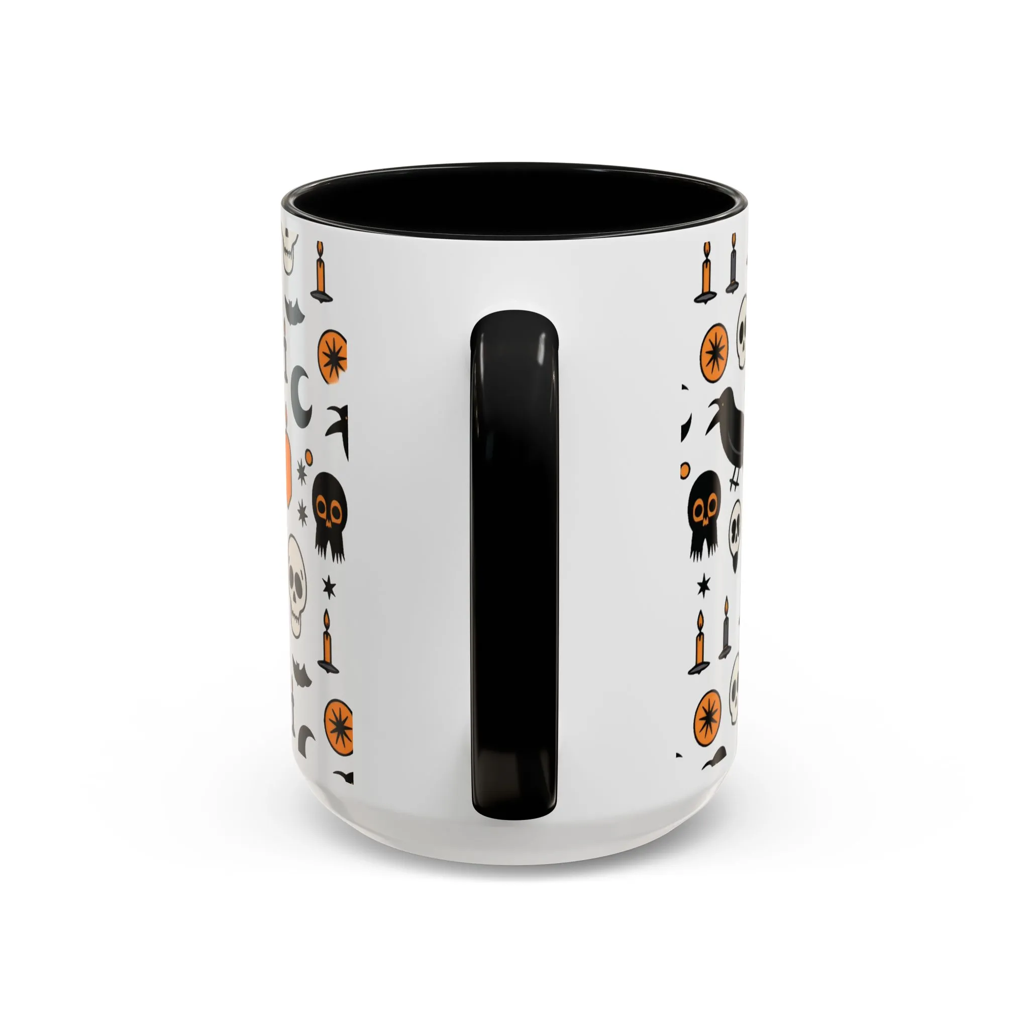 Gothic Halloween Mug, Skull, Candle - Raven Pattern Coffee Cup, Dark Aesthetic Spooky Gift for Her or Him, Accent Coffee Mug (11, 15oz) - Image 9
