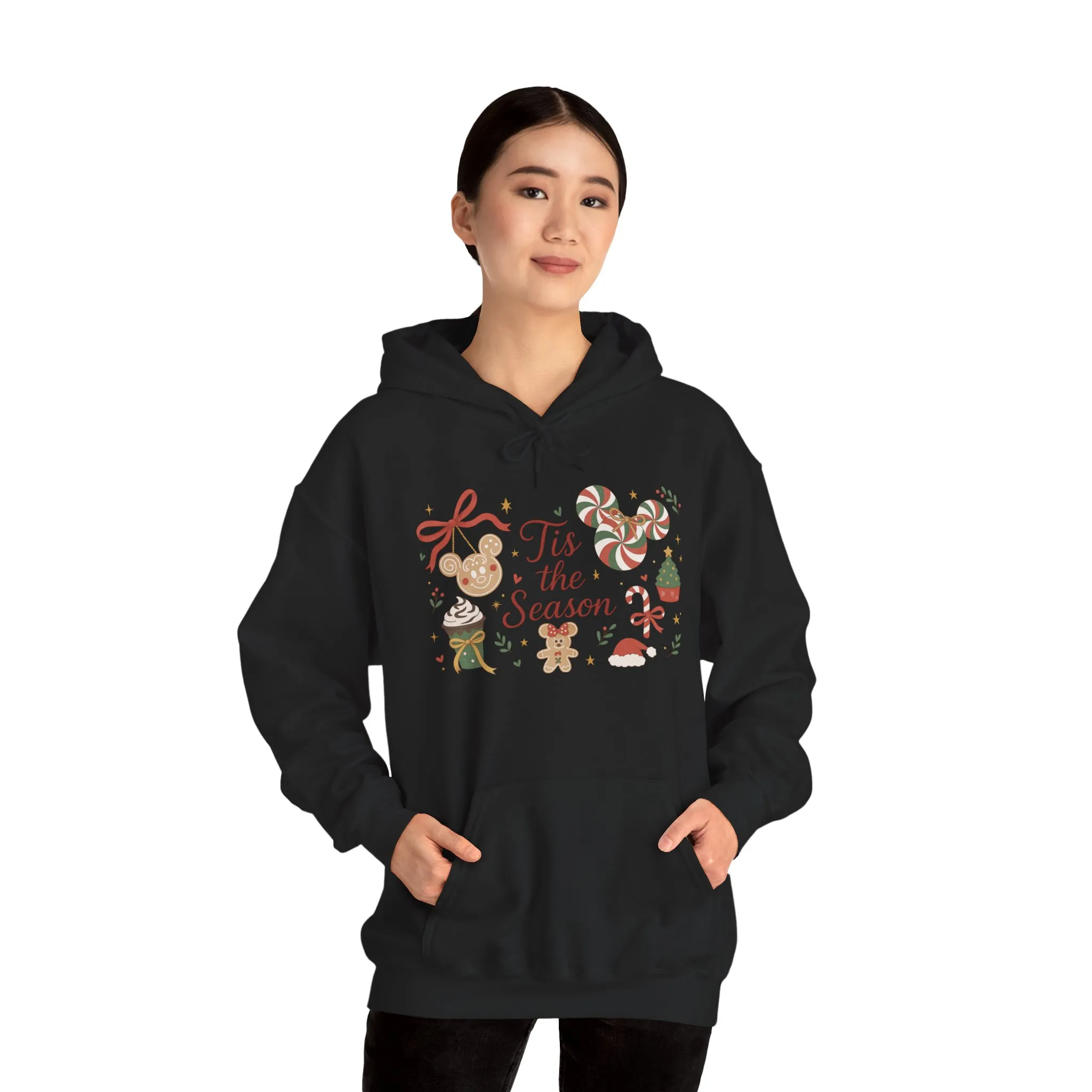 Tis the Season Christmas Women's Hooded Sweatshirt, Cozy Cookie - Cocoa Holiday Jumper, Unisex Heavy Blend™ Hooded Sweatshirt - Image 11